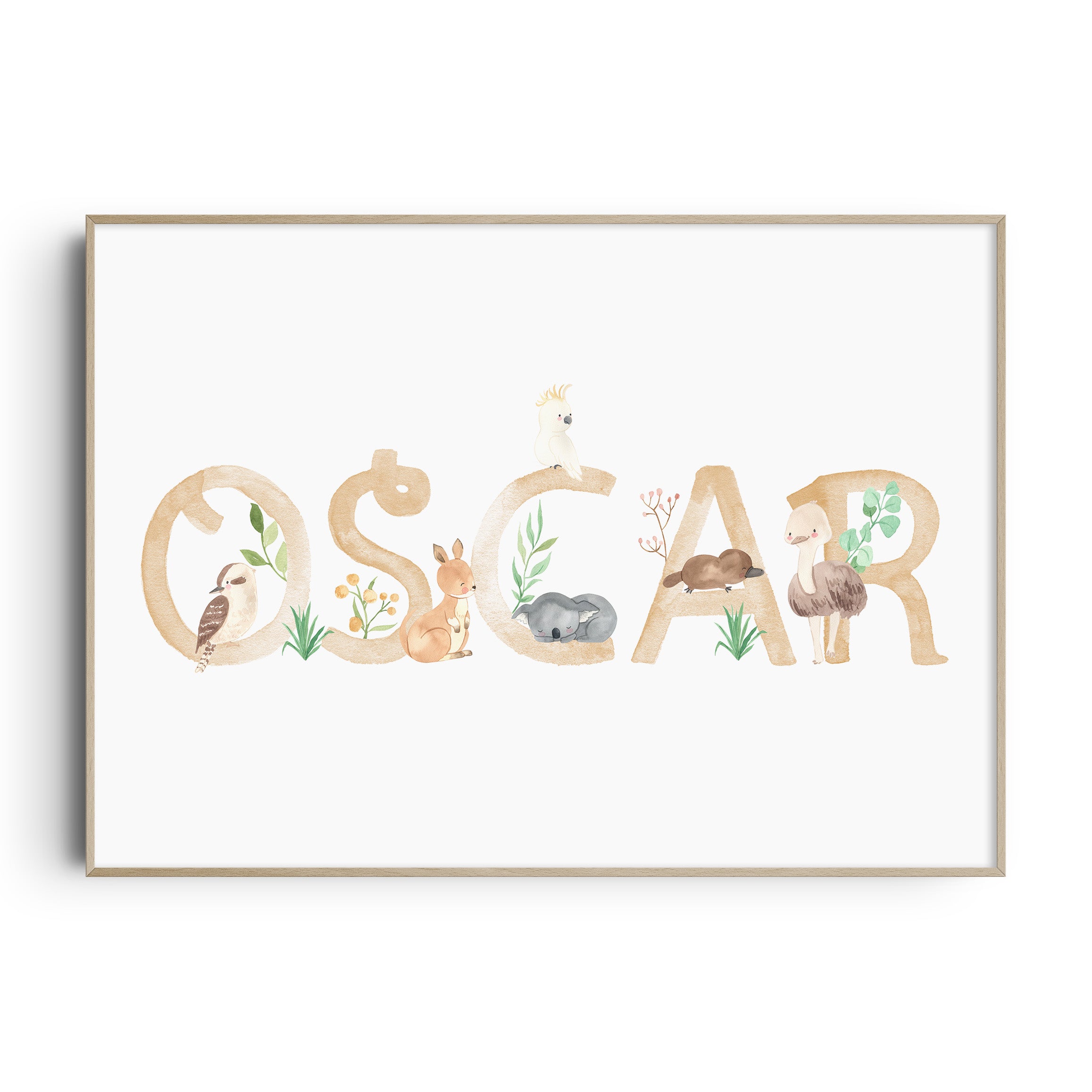 Australian Animals Name Print