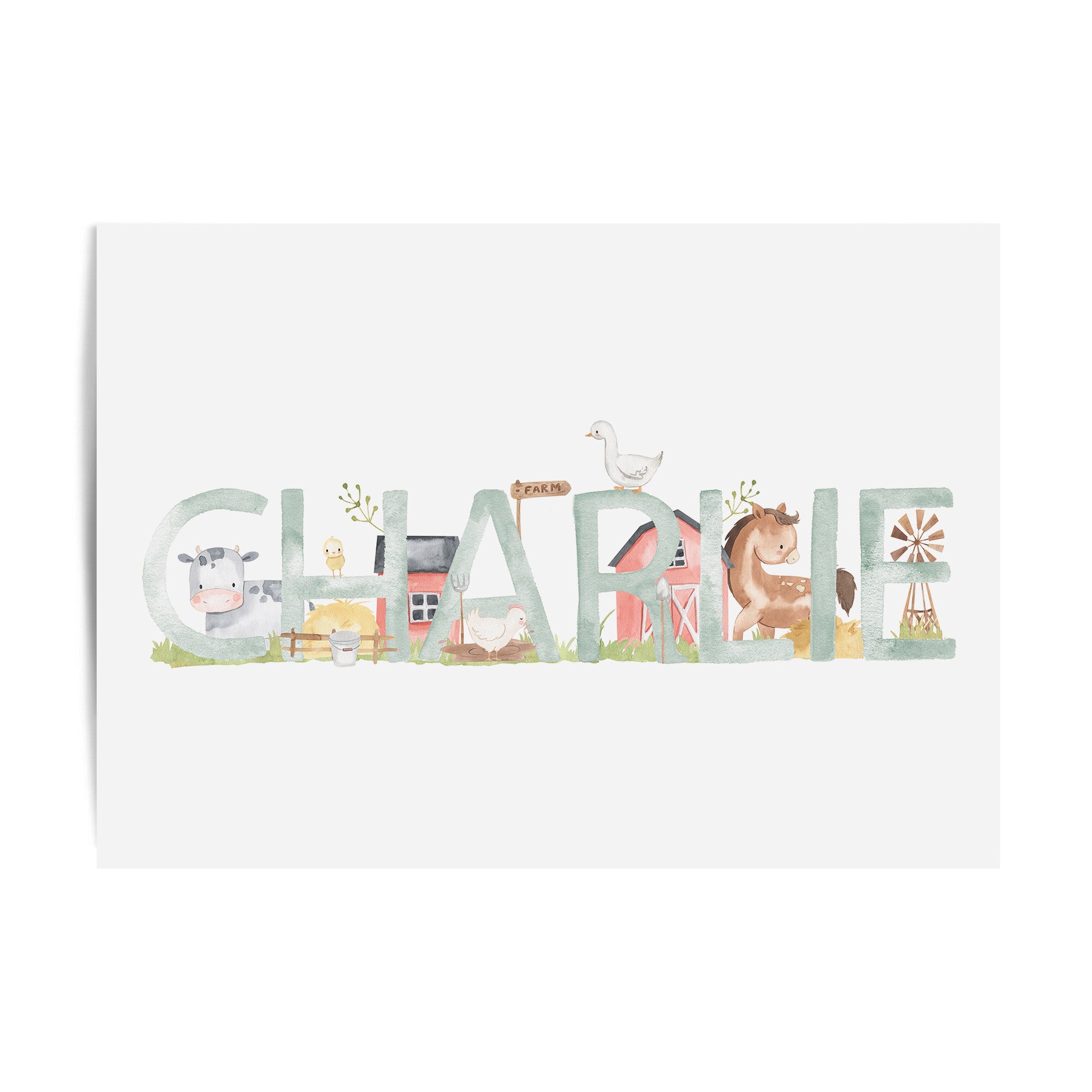 Farm Animal Name Print