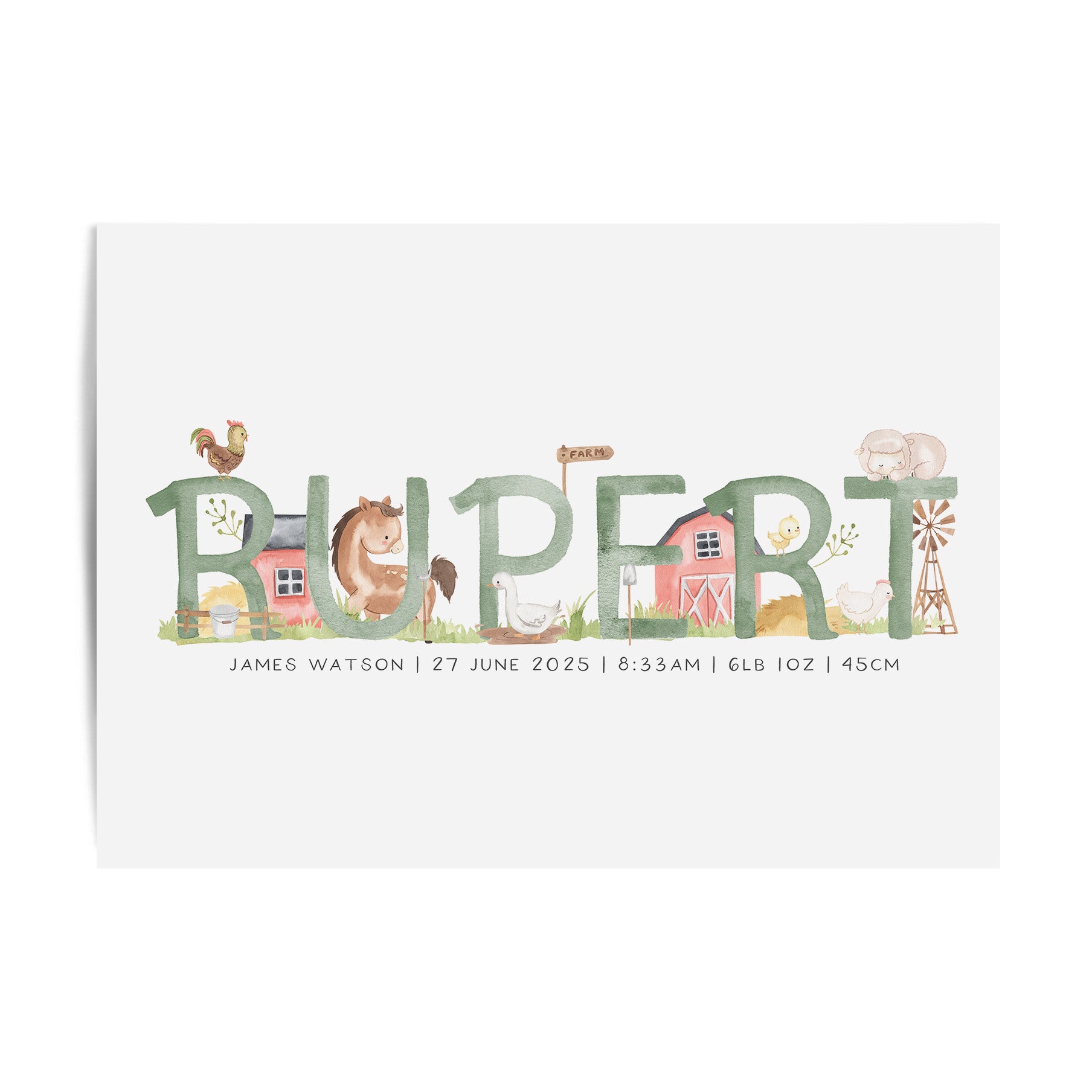 Farm Animal Name Print