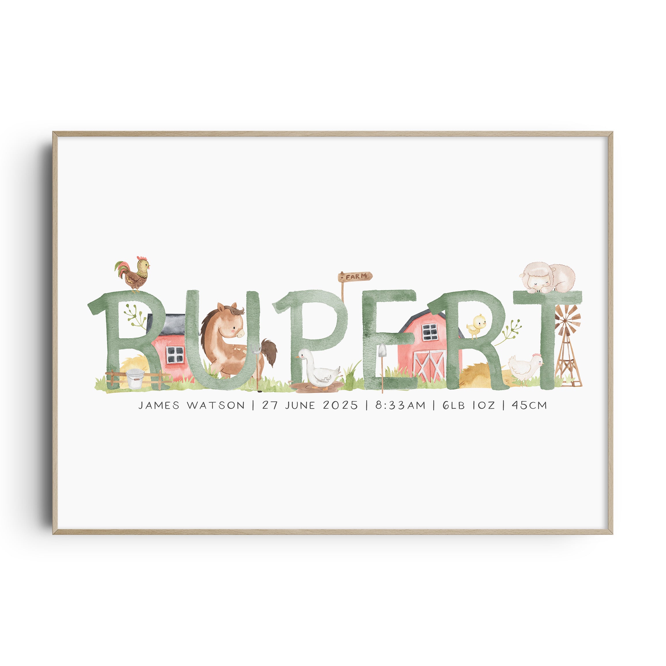 Farm Animal Name Print