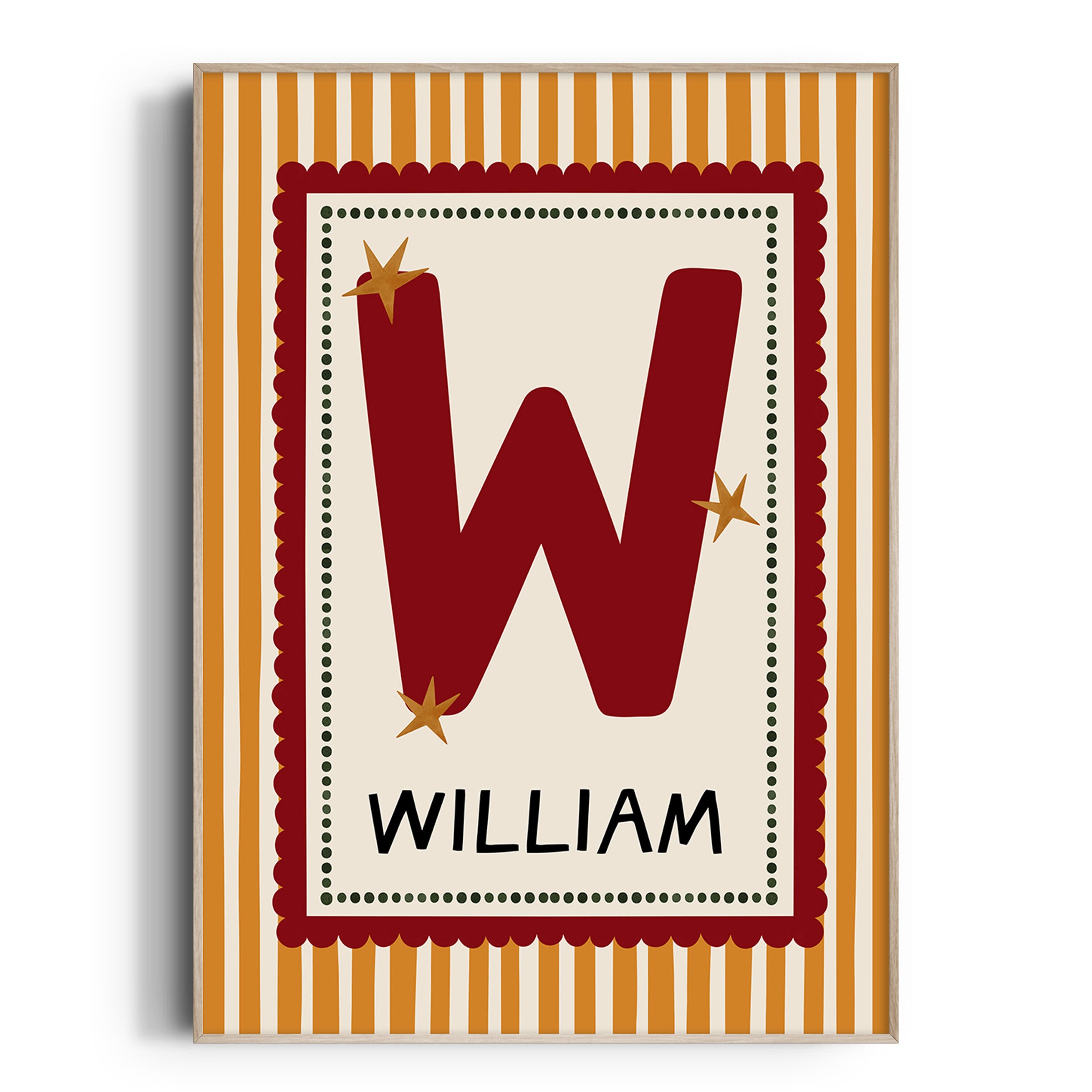 Orange Stripe Letter & Name Print