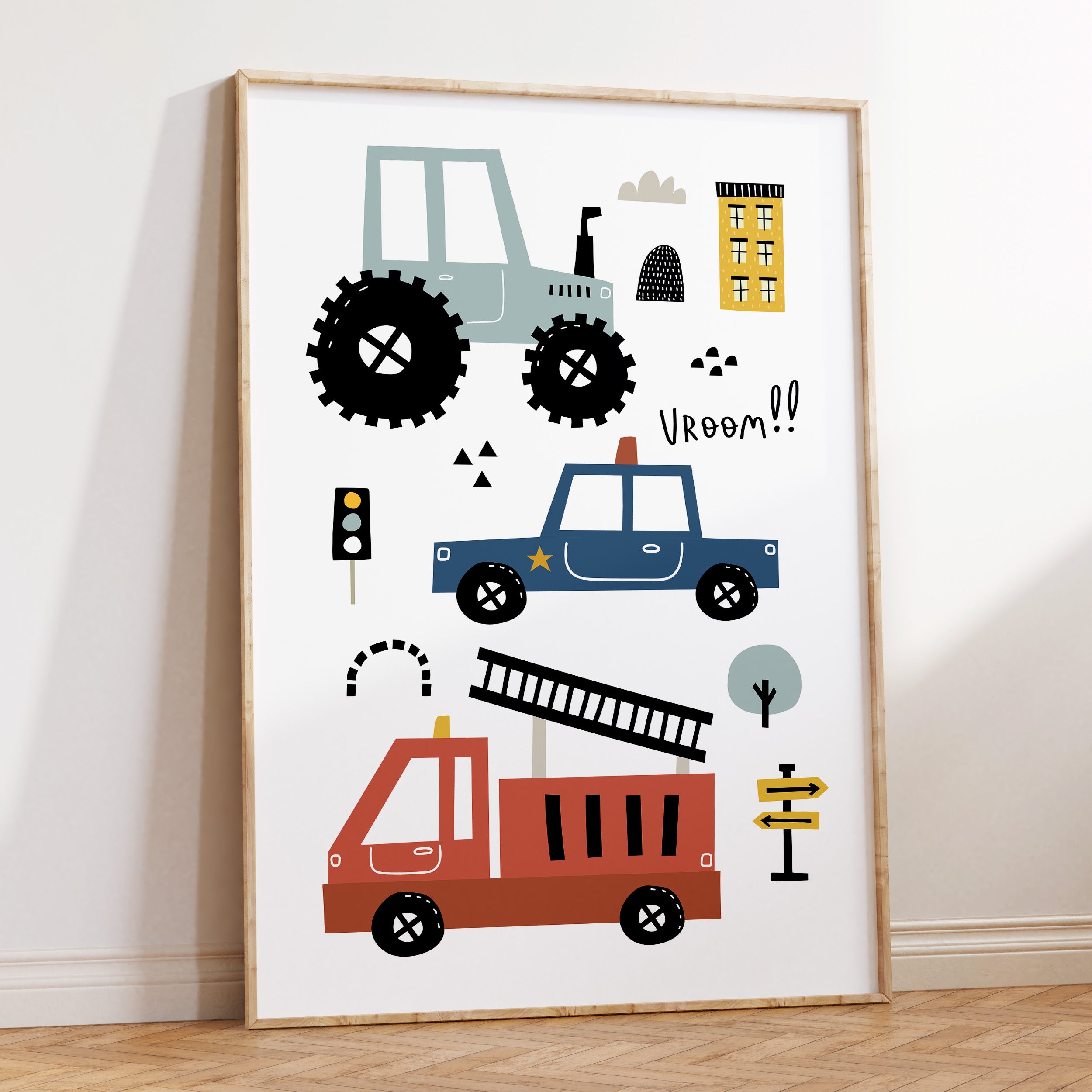 Construction & Emergency Vehicles Print