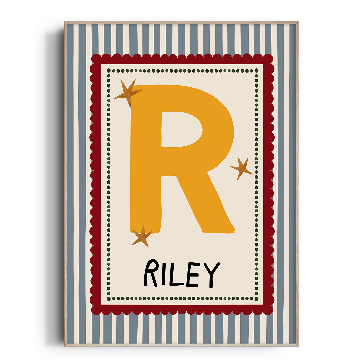 Blue Stripe Letter & Name Print