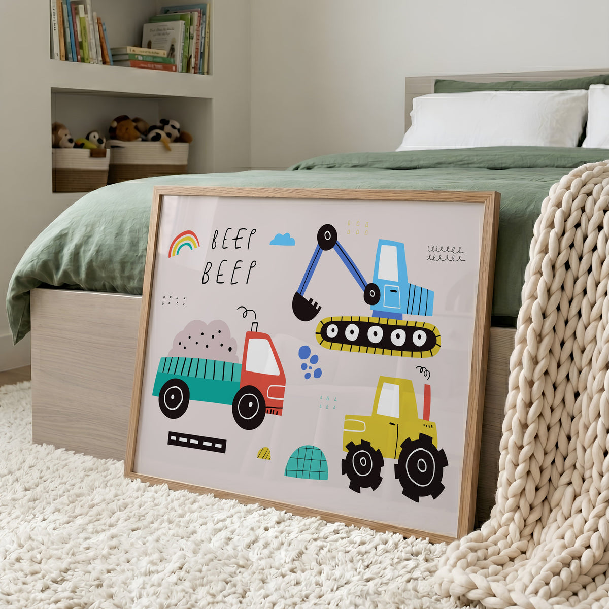 Beep Beep Construction Vehicles Print