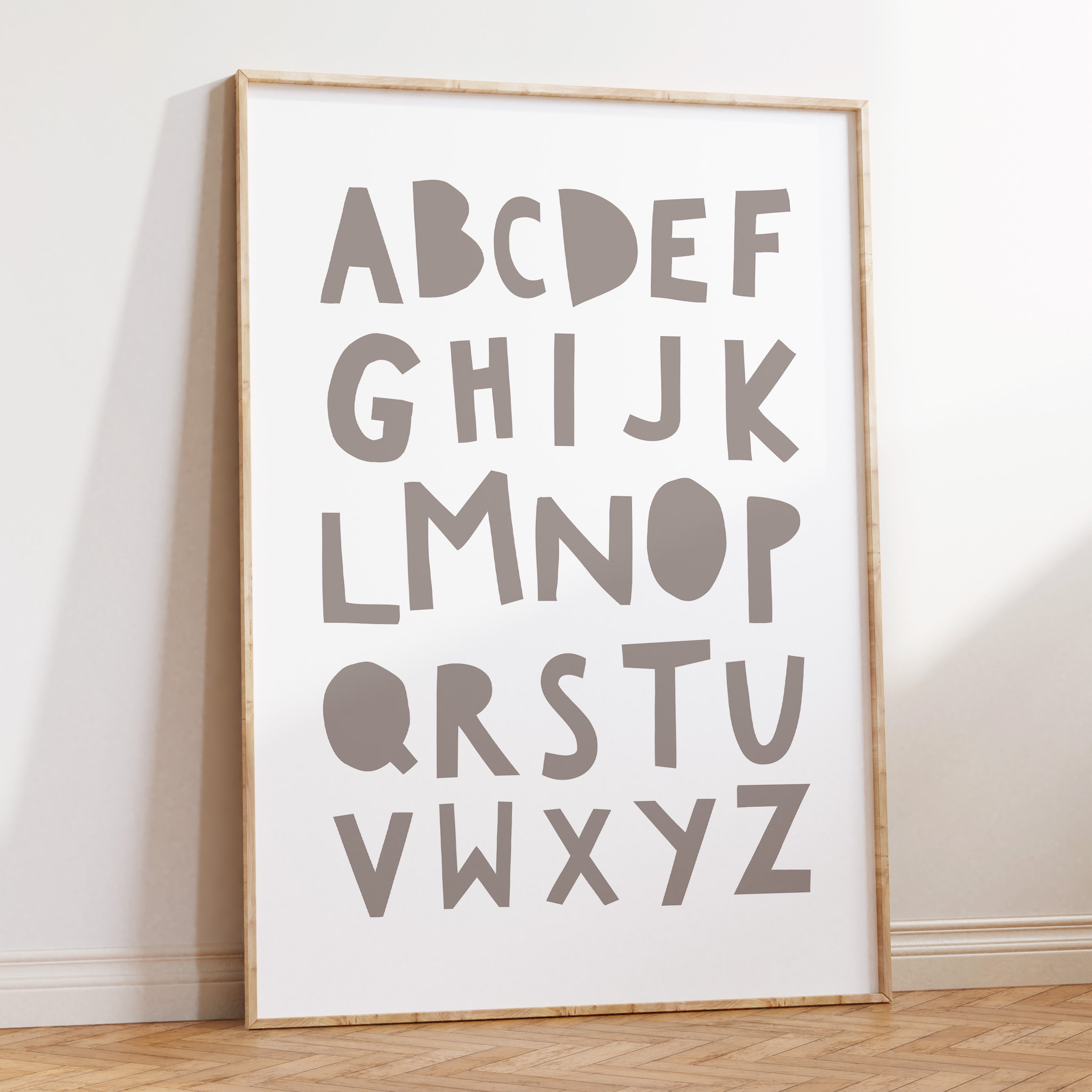 Grey Alphabet Print