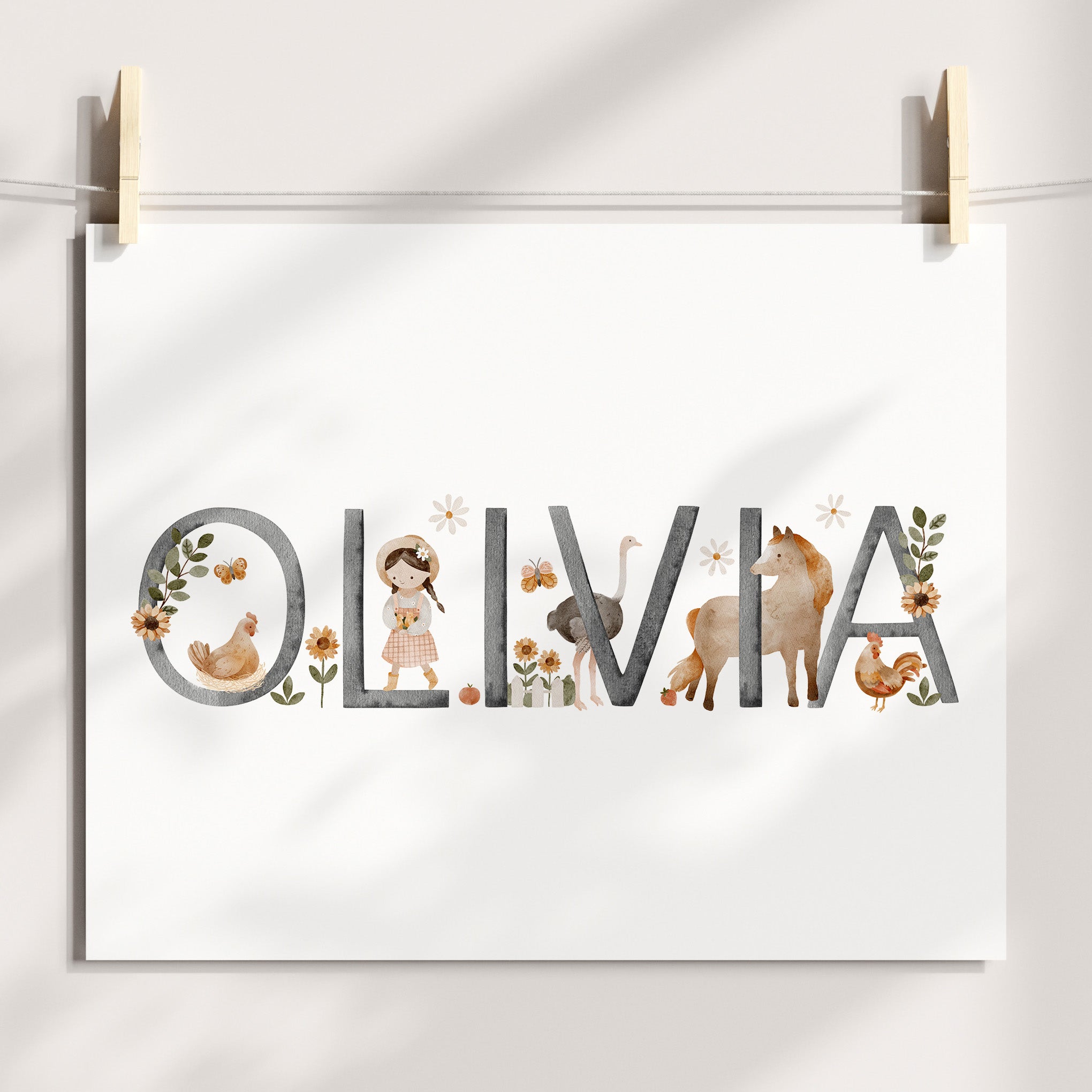 Farm Animal Name Print