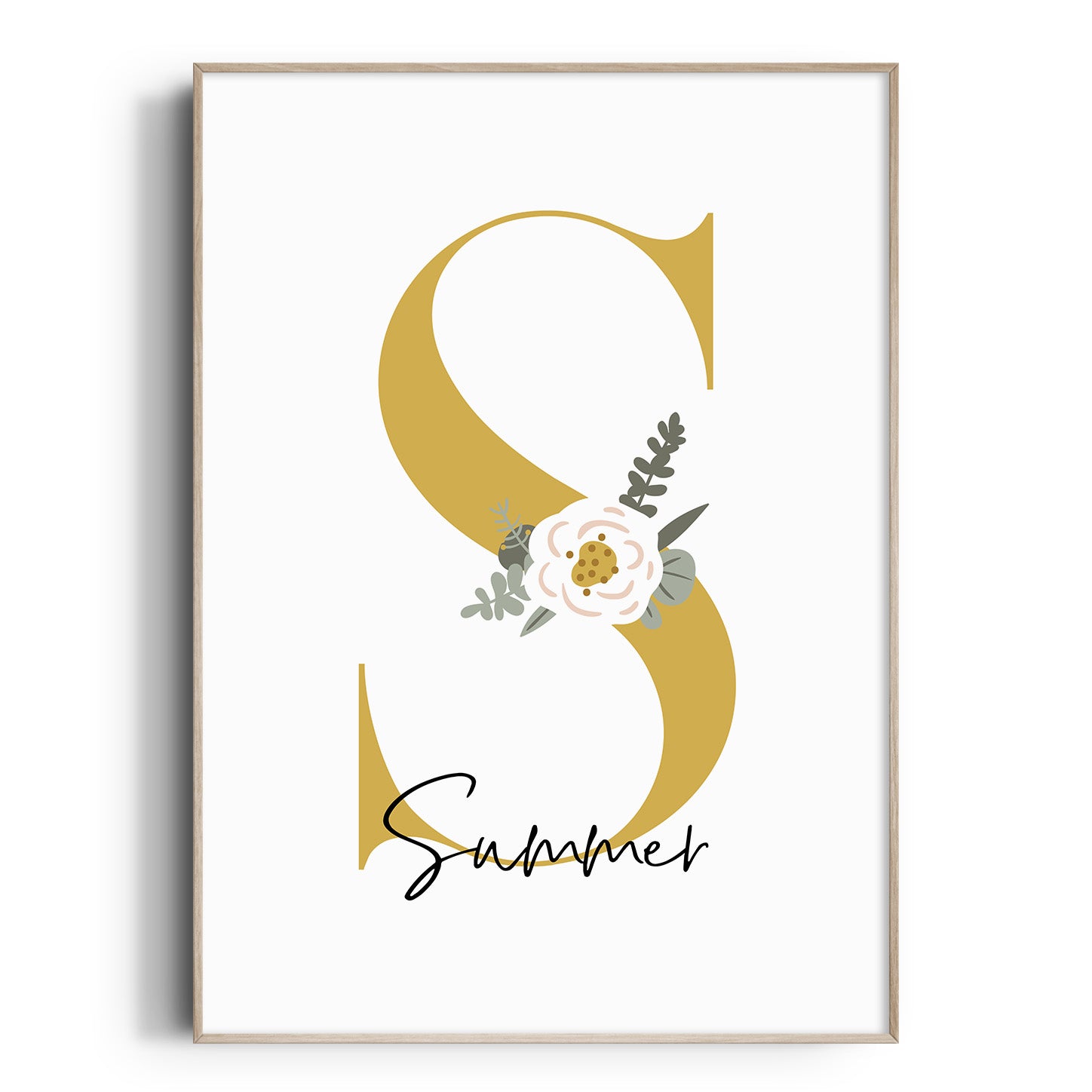 Boho Floral Letter & Name Print