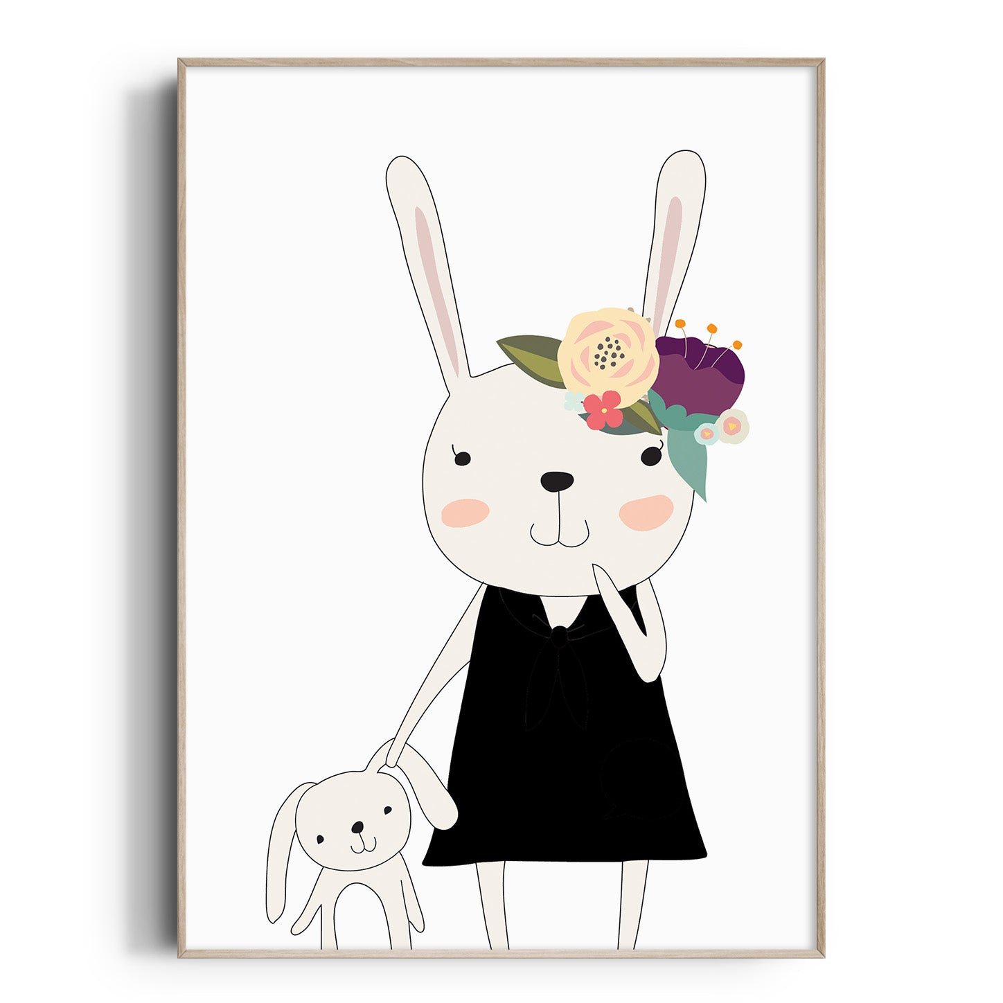 Floral Woodland Bunny Print