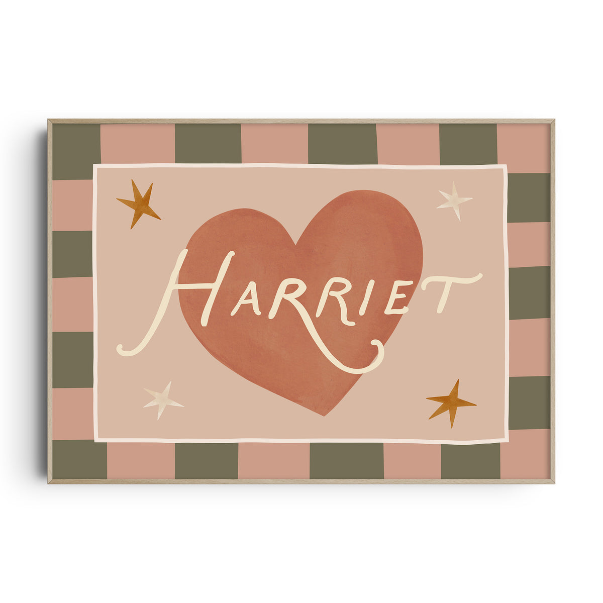 Check Whimsy Heart Name Print