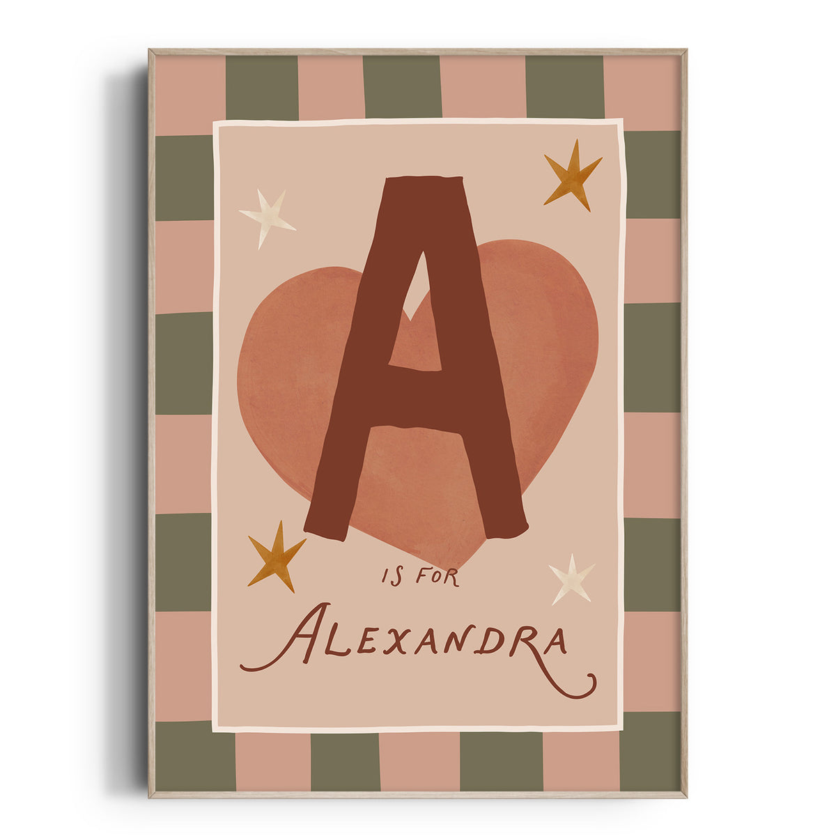 Check Whimsy Heart Letter & Name Print