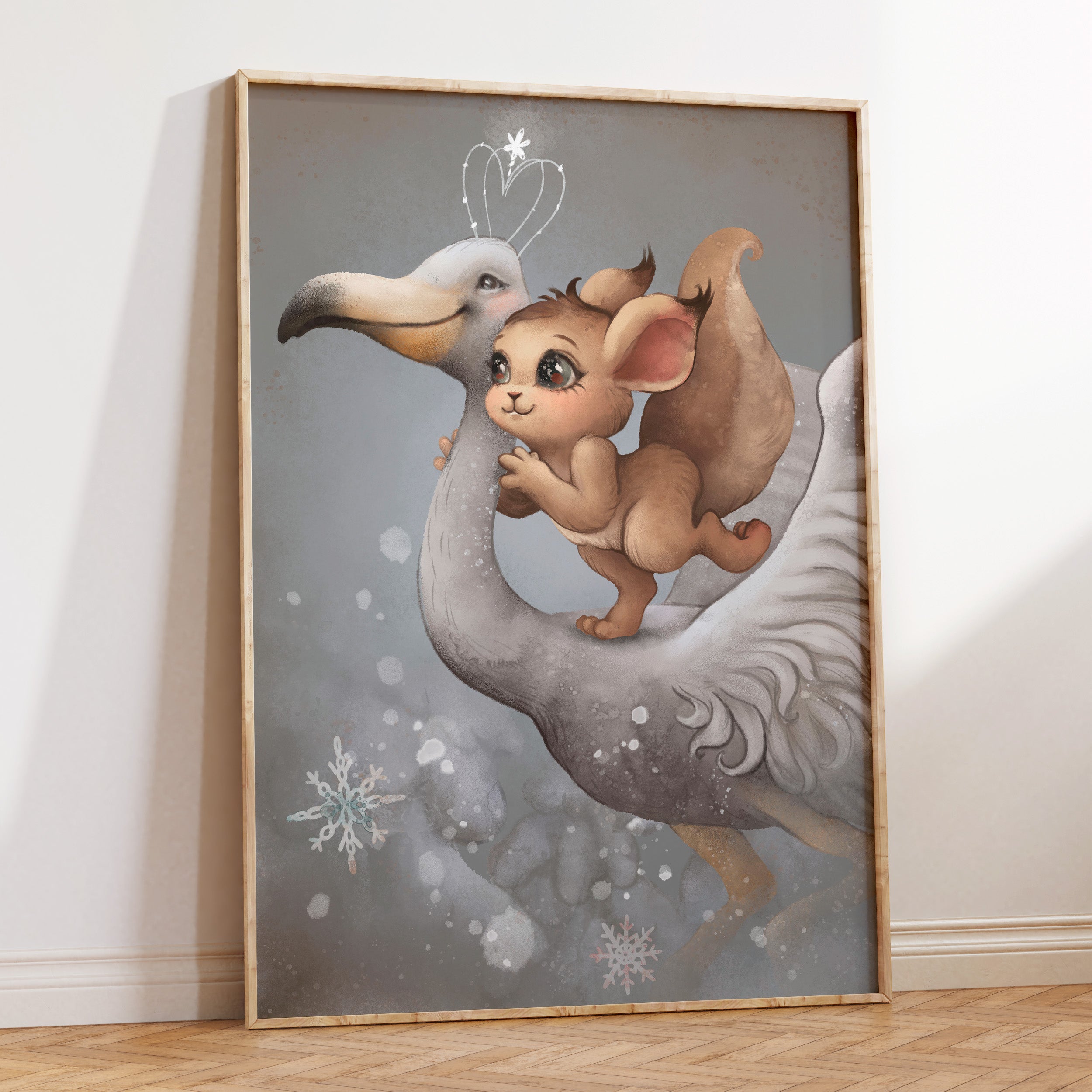 Magical Flamingo & Squirrel Print