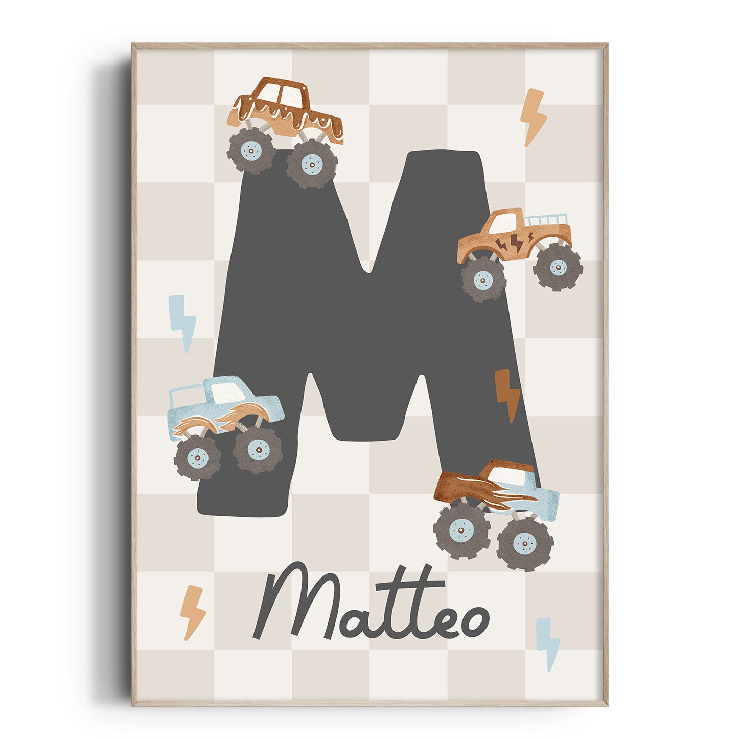 Monster Trucks Letter & Name Print
