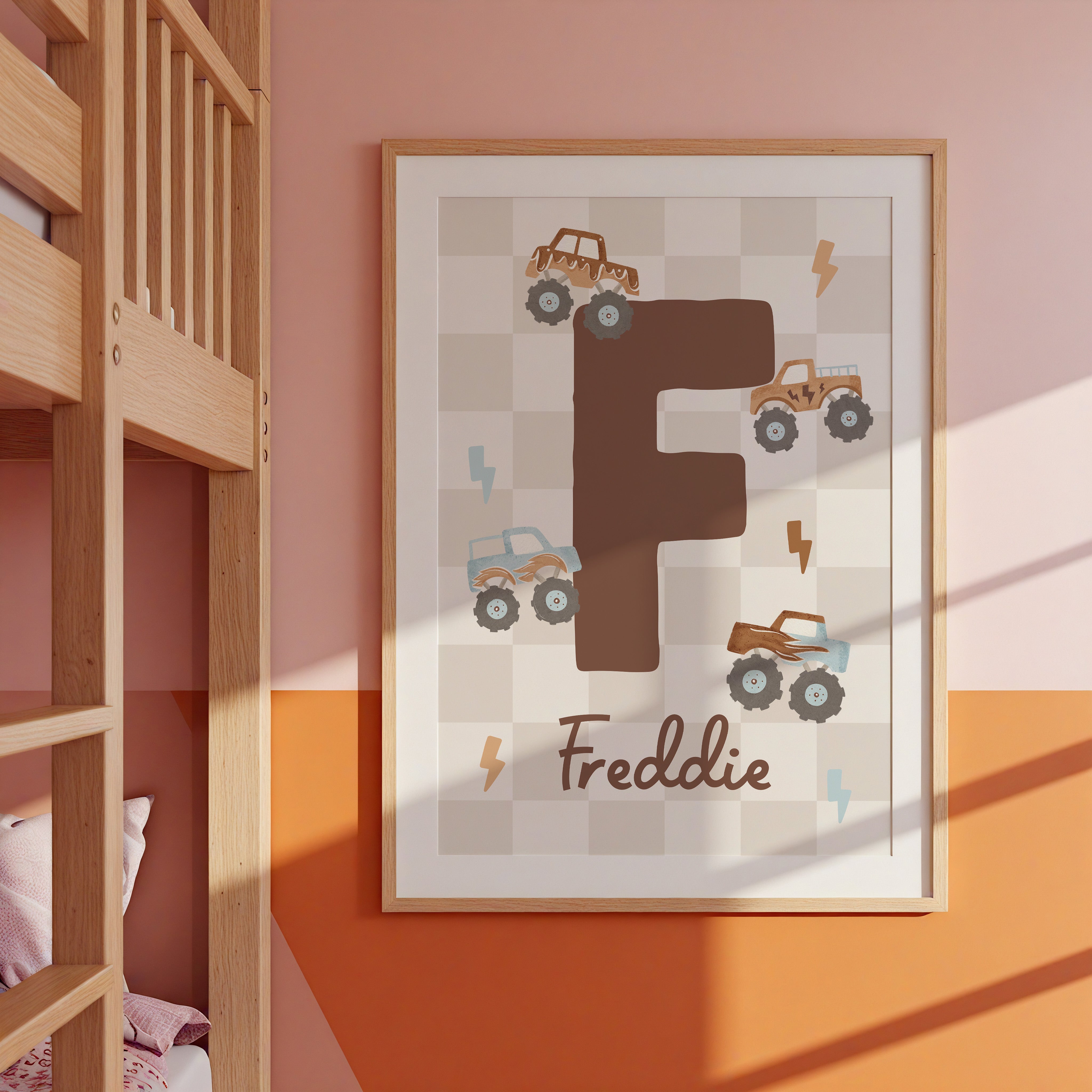 Monster Trucks Letter & Name Print