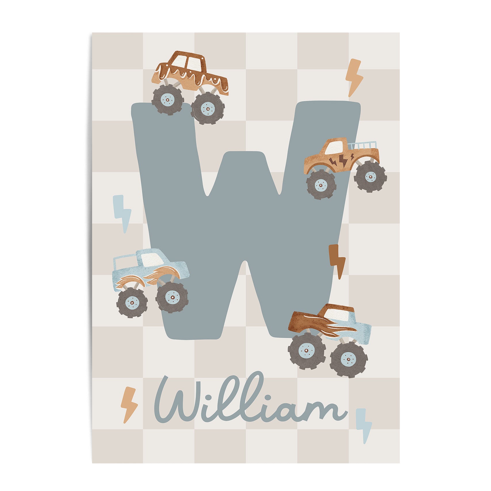 Monster Trucks Letter & Name Print