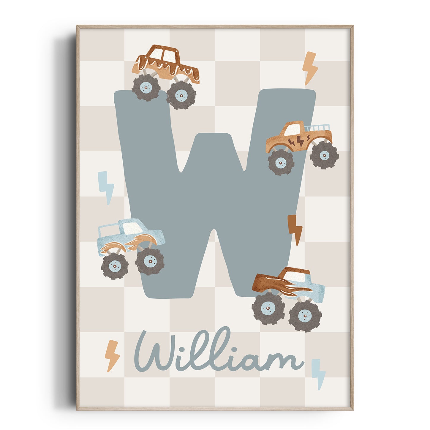 Monster Trucks Letter & Name Print
