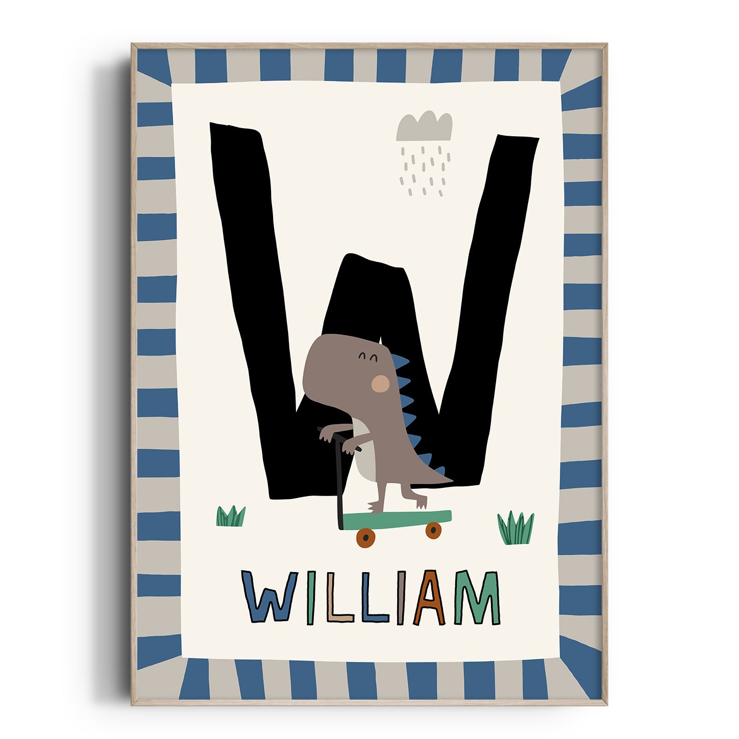Skater Dinosaur Letter & Name Print