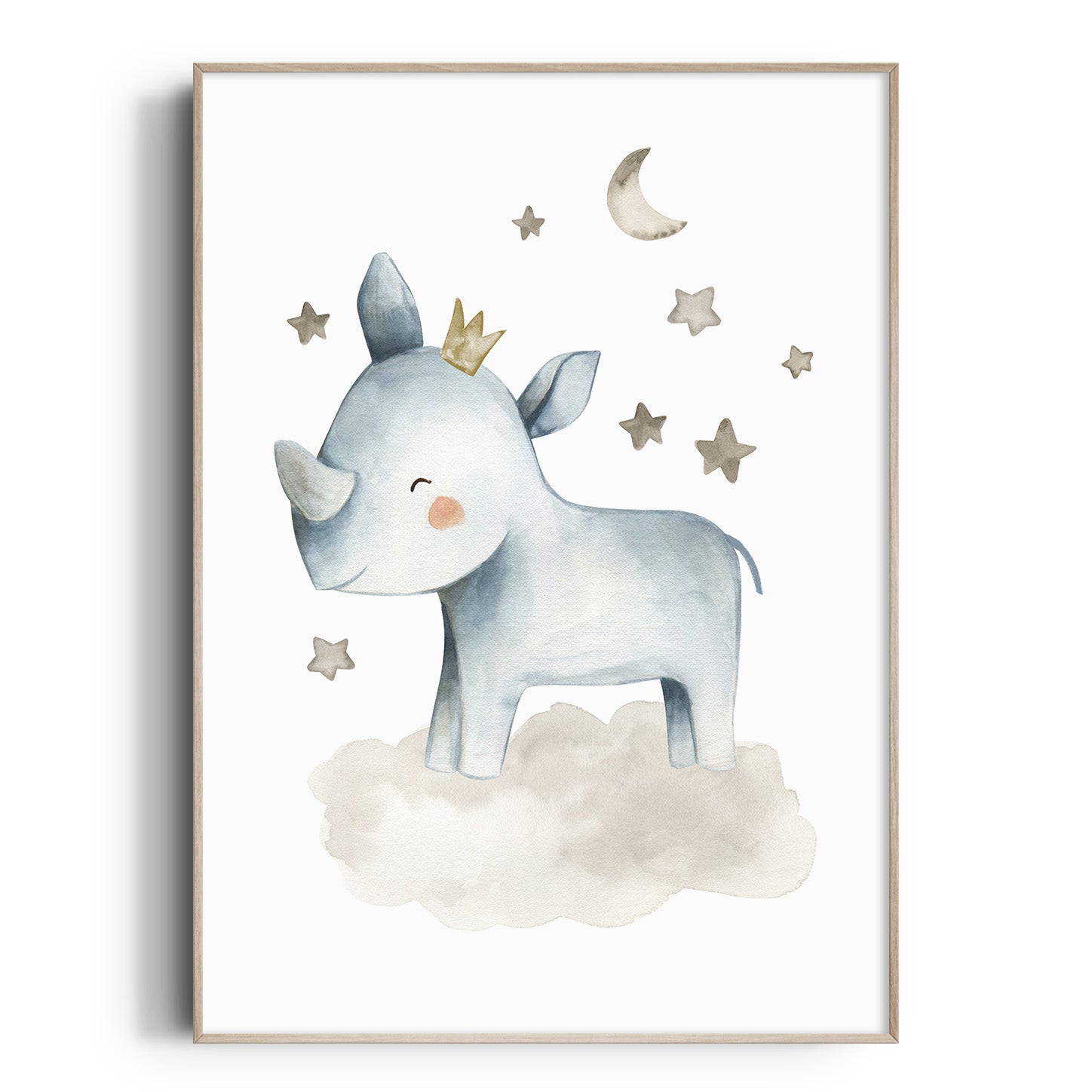Hippo & Stars Print