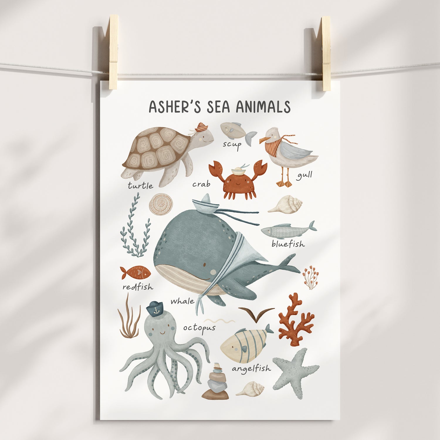 Sea Animals Print - Personalised