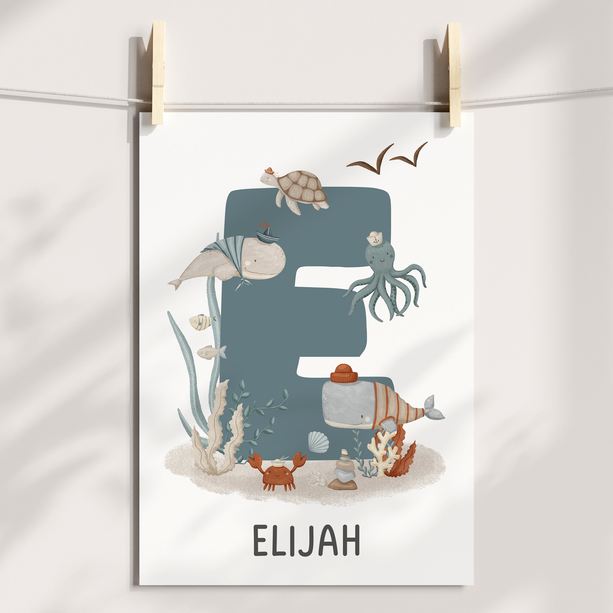 Sea Animals, Numbers & Name Prints