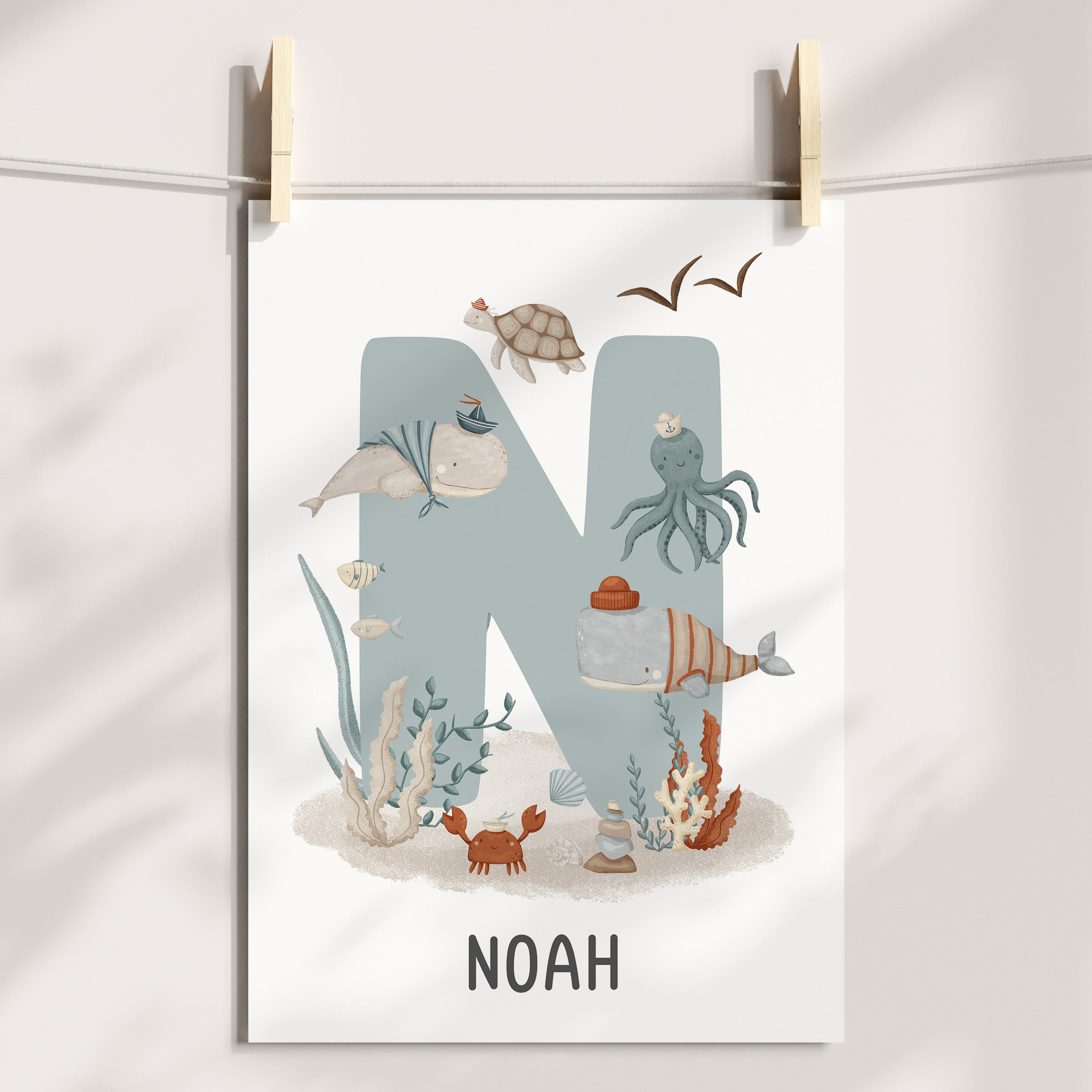 Sea Animals, Alphabet & Name Prints