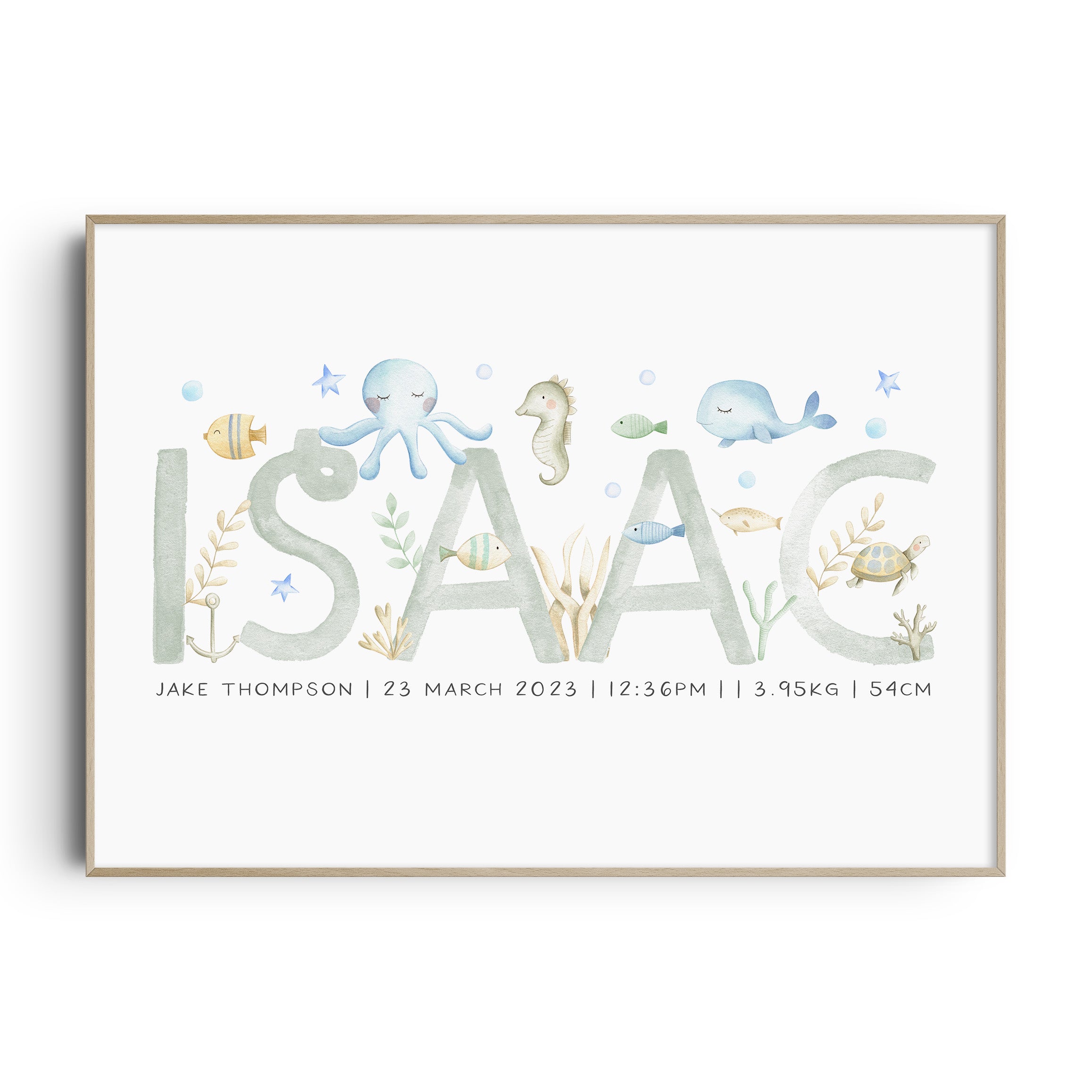 Sea Animals Name Print