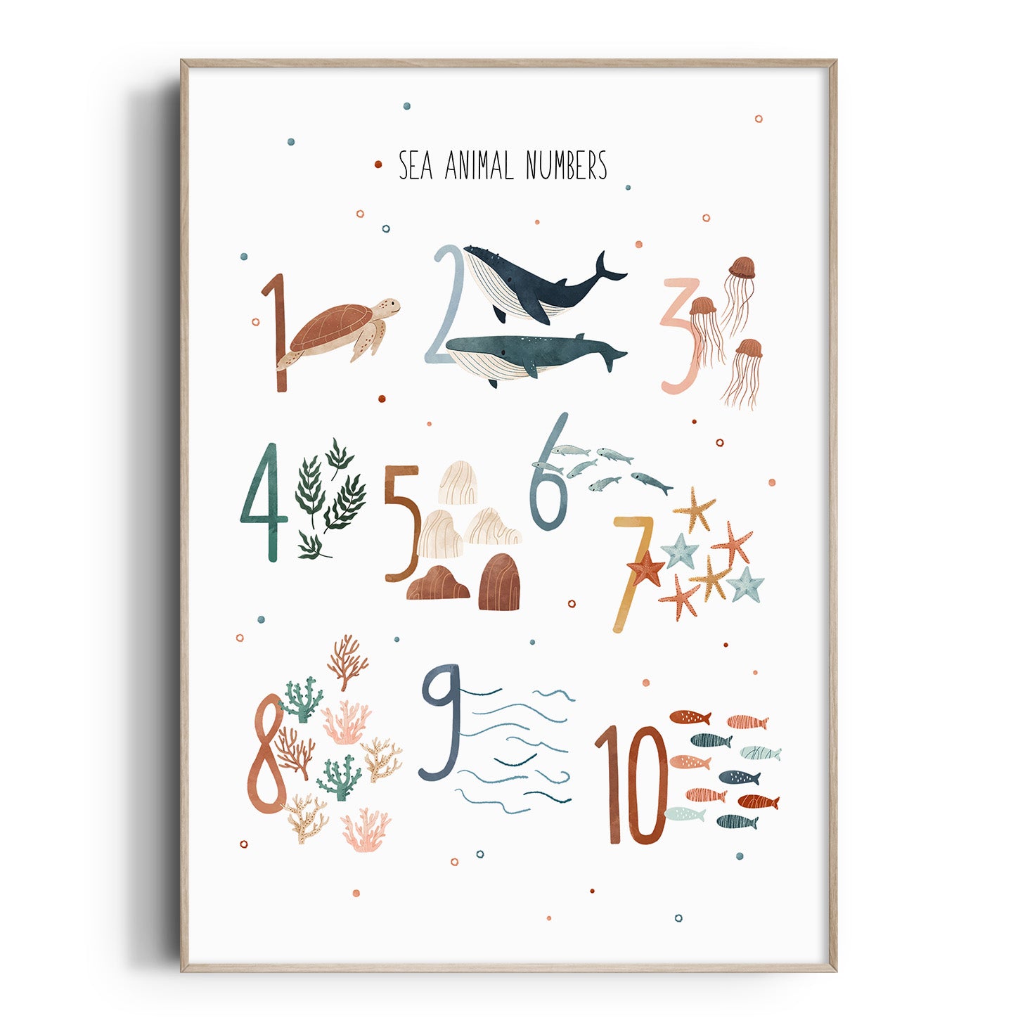 Ocean Animals Number Print