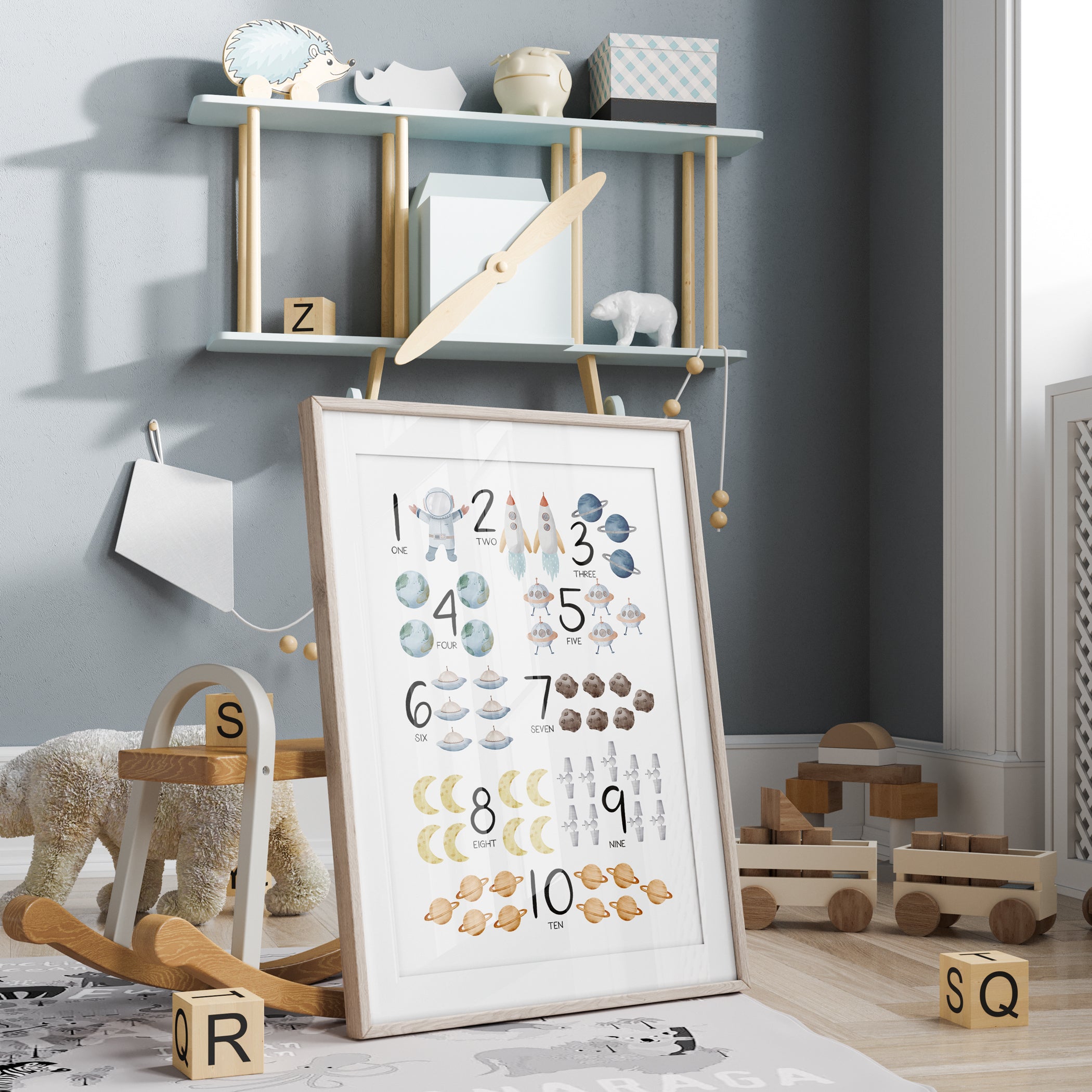 Space Numbers Print