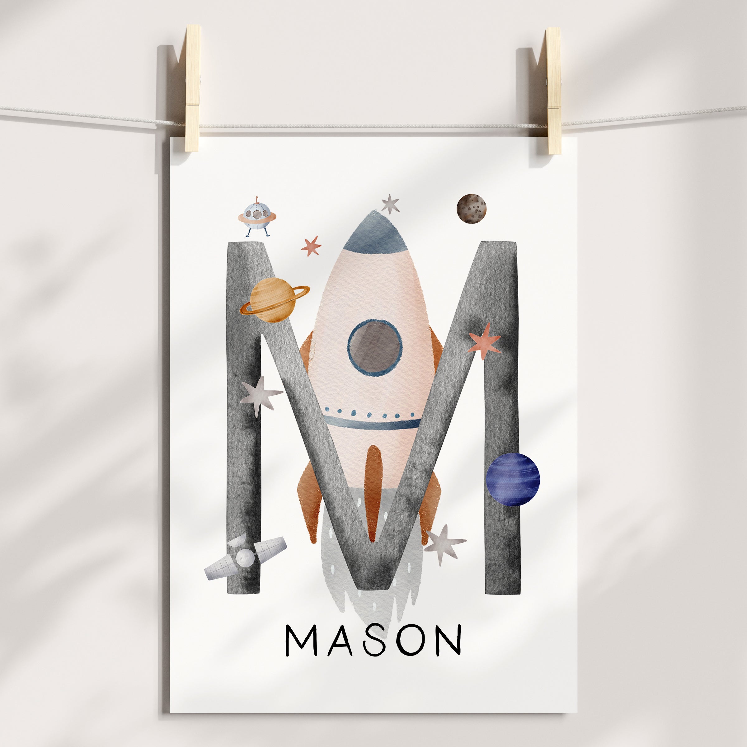 Space Numbers, Name & Alphabet Prints
