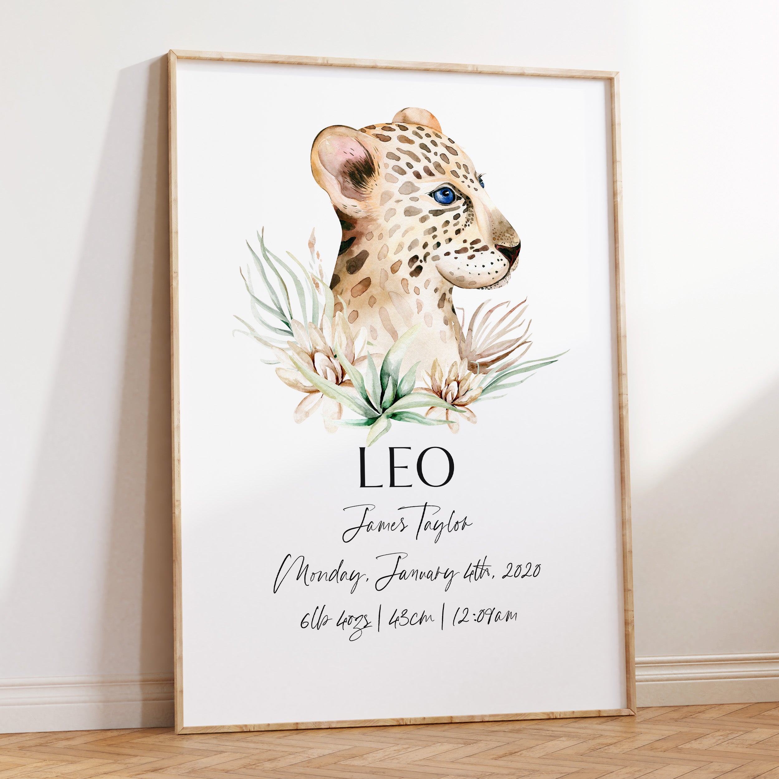 Safari Tiger Birth Print