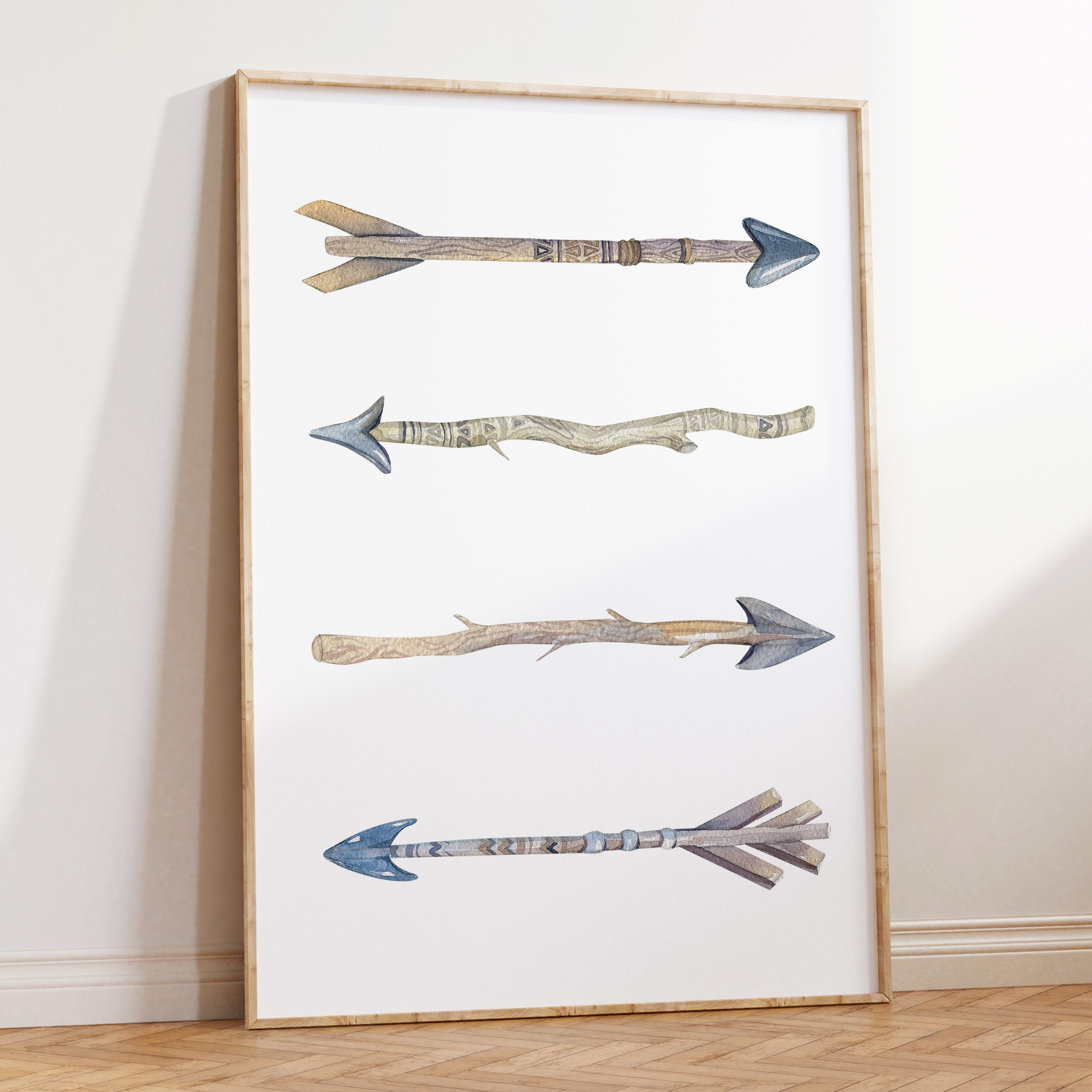 Watercolour Tribal Arrows Print