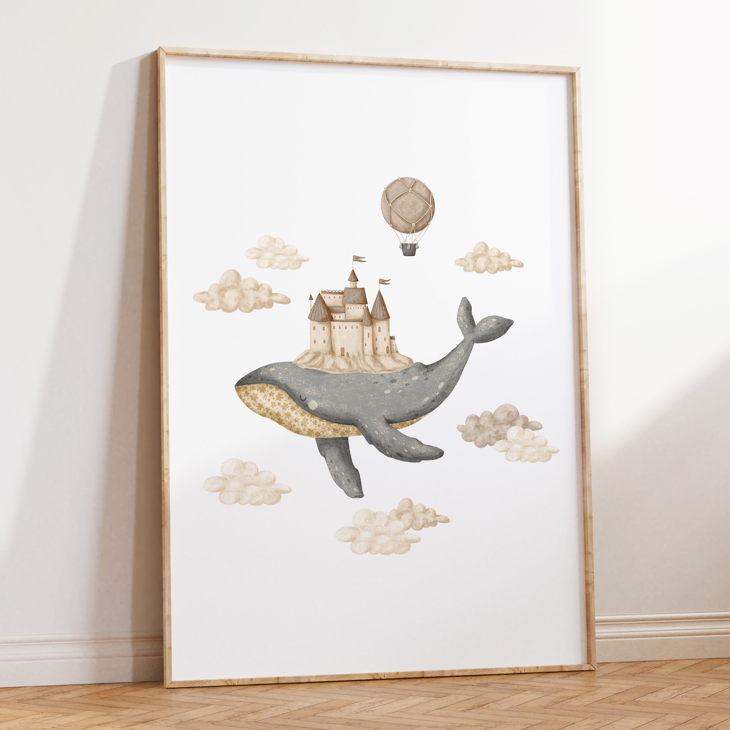 Boho Whale & Castle Print