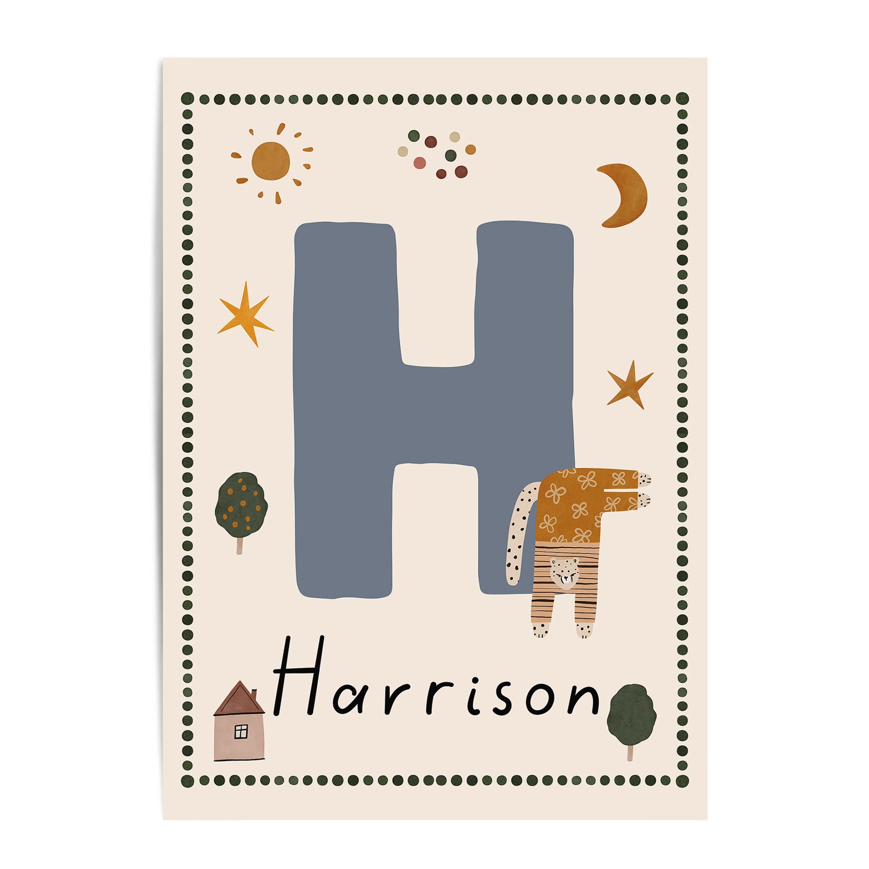 Whimsy Leopard Letter & Name Print