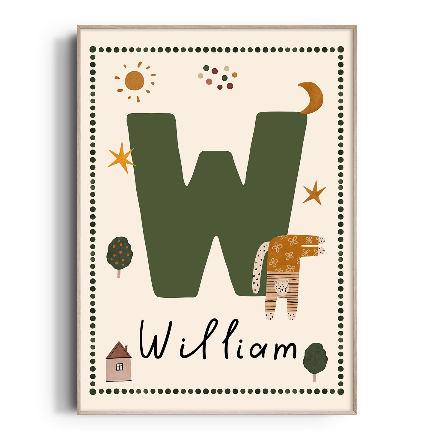 Whimsy Leopard Letter & Name Print