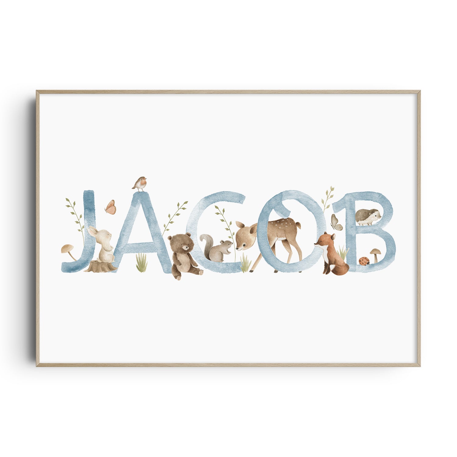 Woodland Forest Name & Birth Print