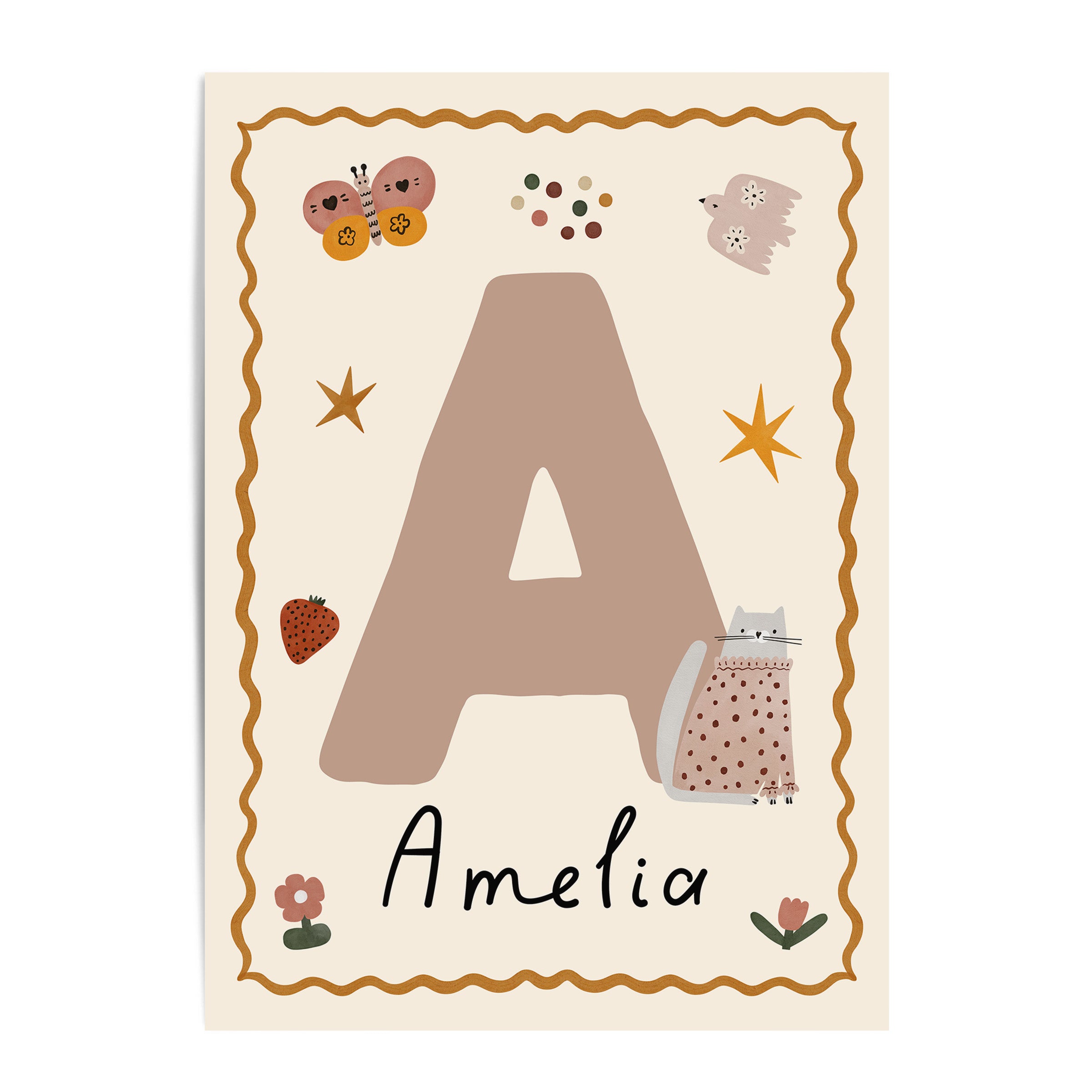 Whimsy Cate Letter & Name Print