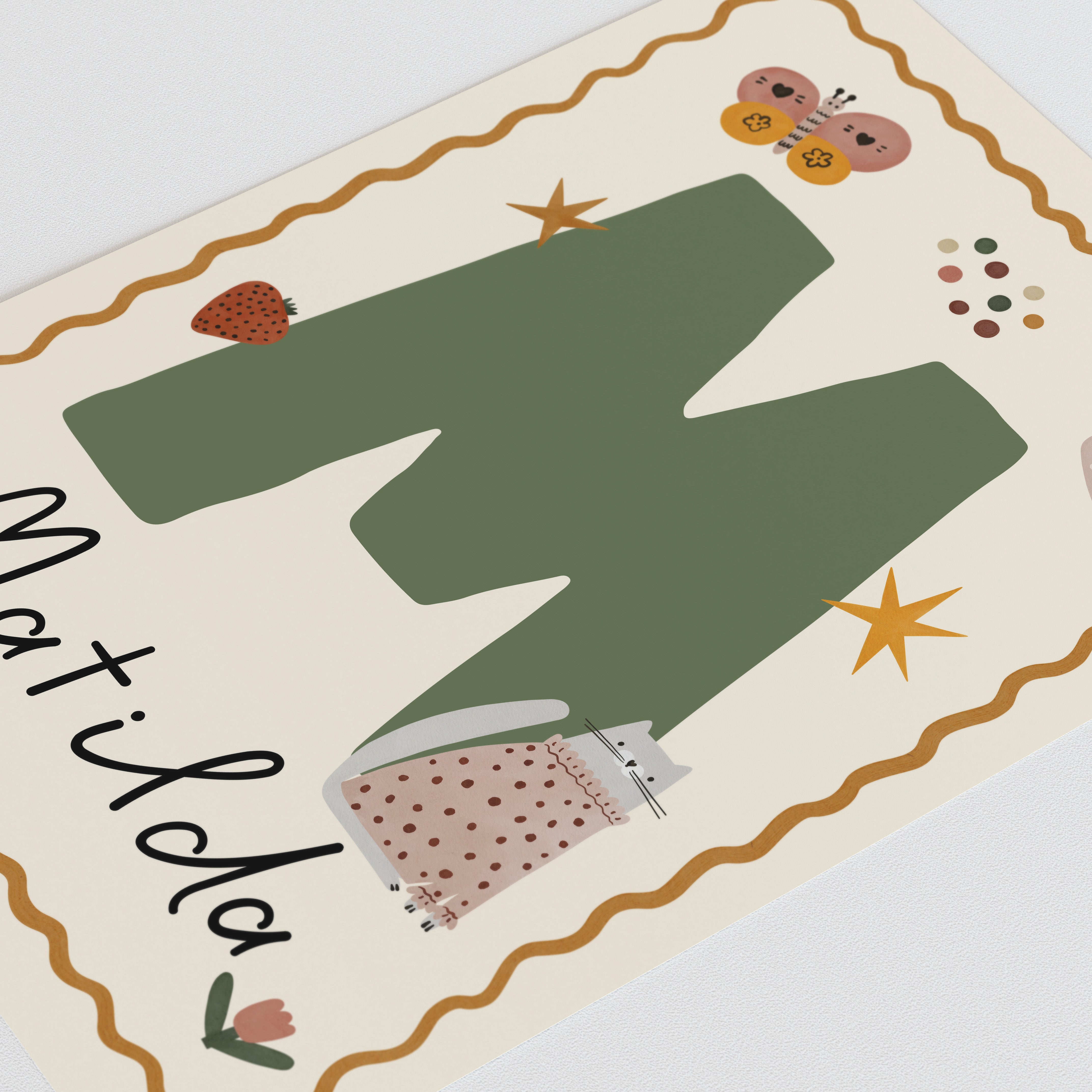 Whimsy Cate Letter & Name Print