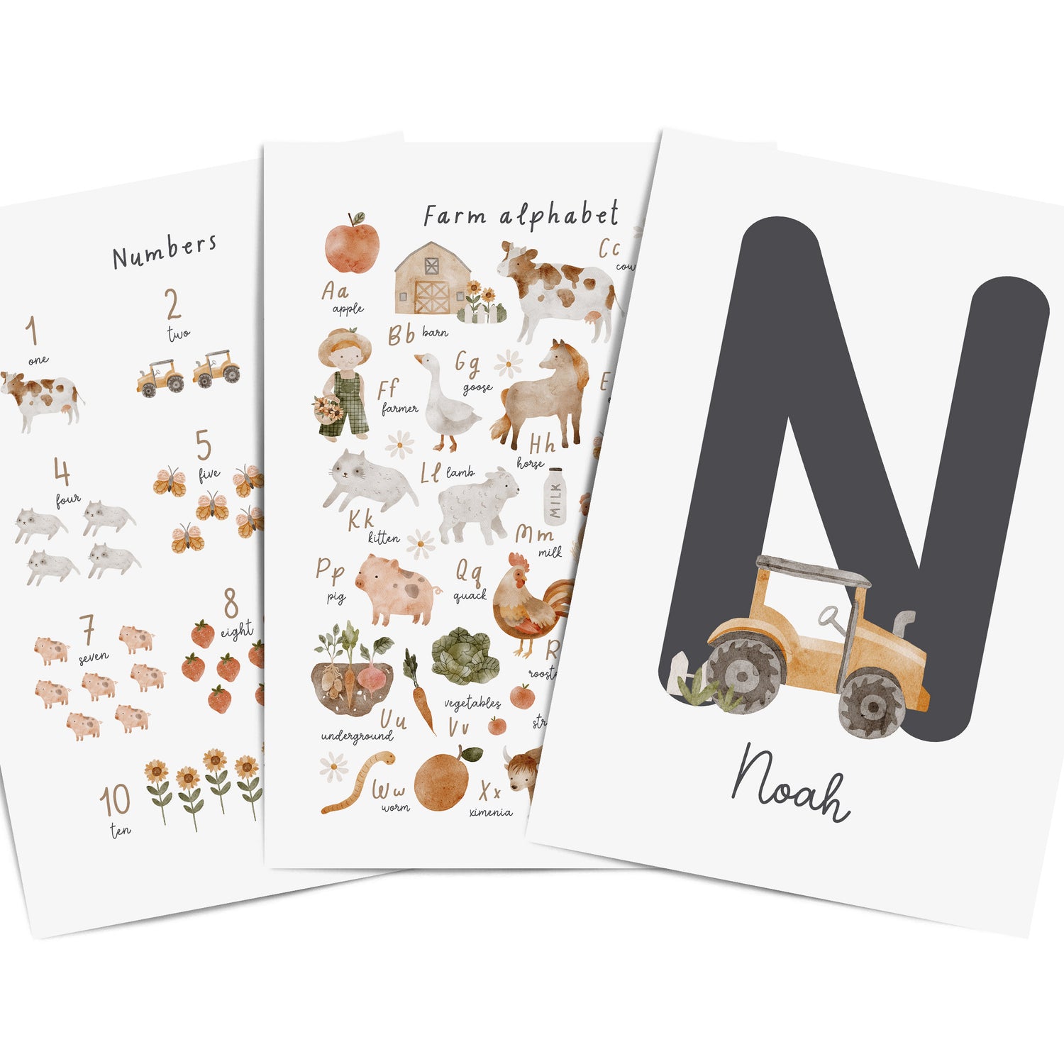 Farm Alphabet, Numbers & Name Prints