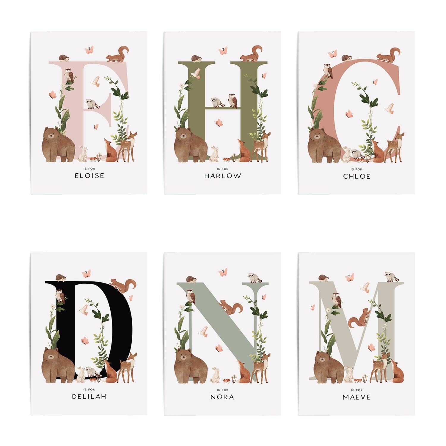 Forest Animal Letter & Name Print