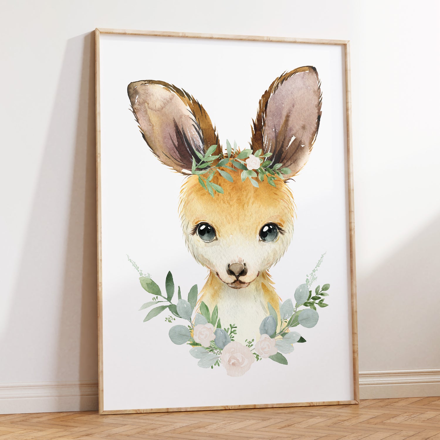 Floral Baby Kangaroo Print