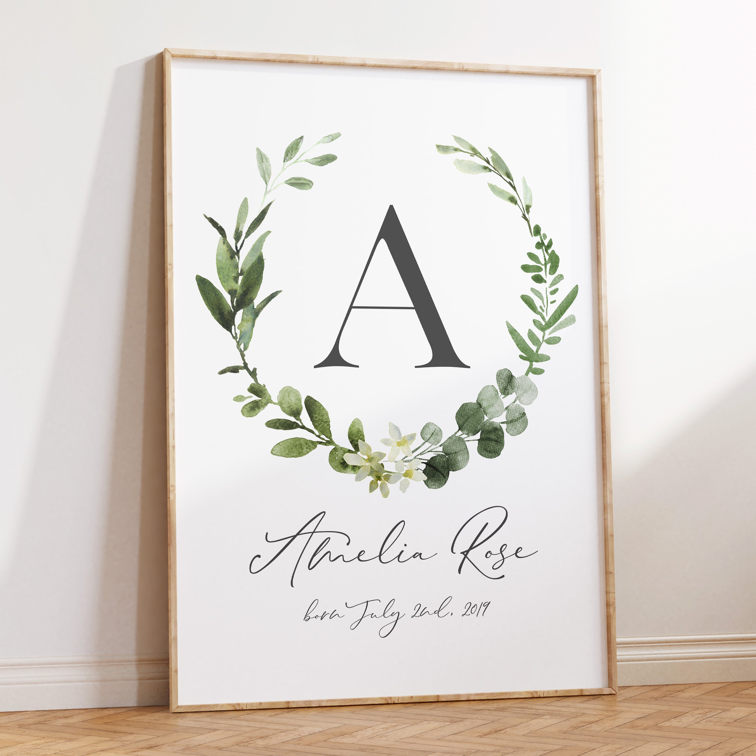 Floral Botanical Birth Date Print