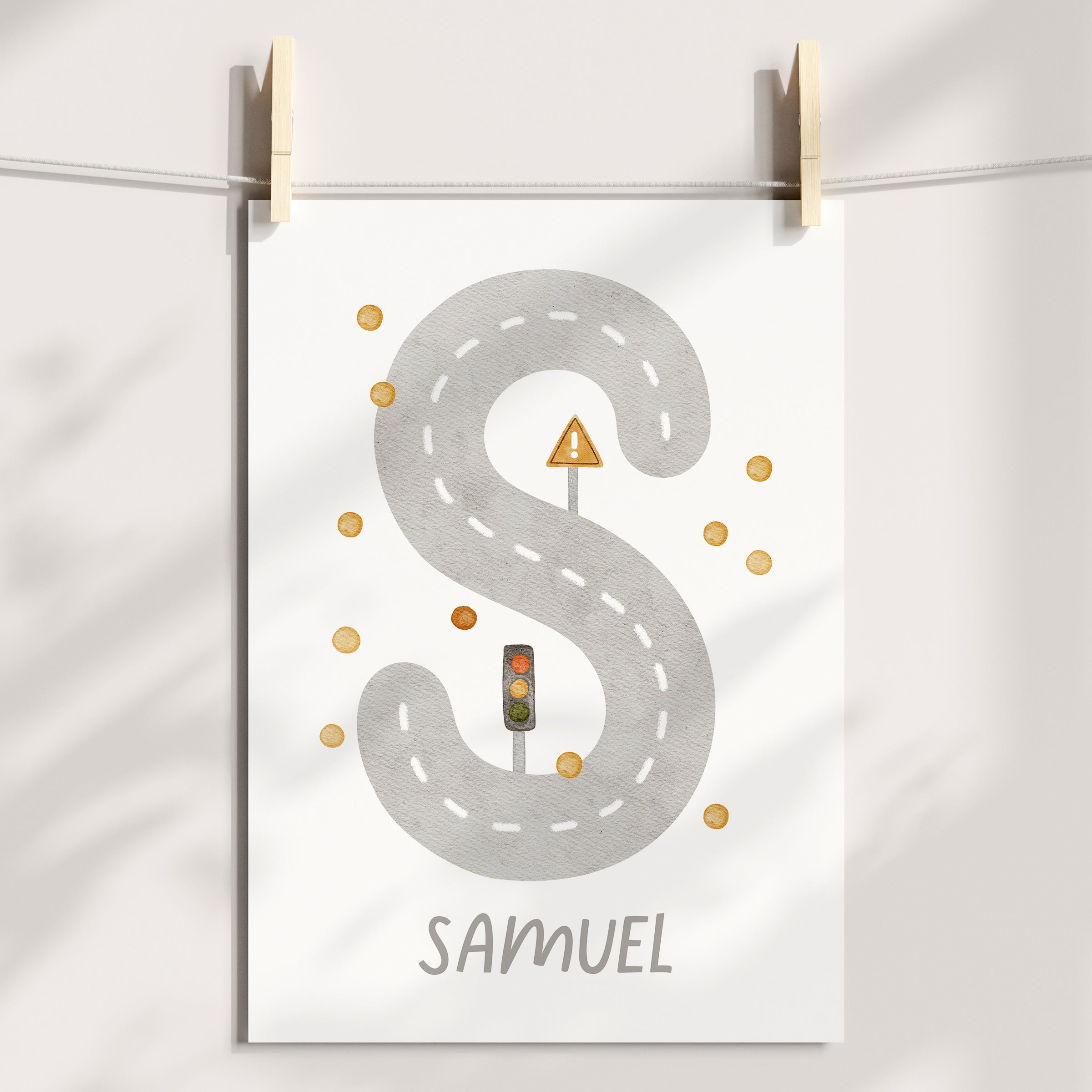 Traffic Sign Letter Print