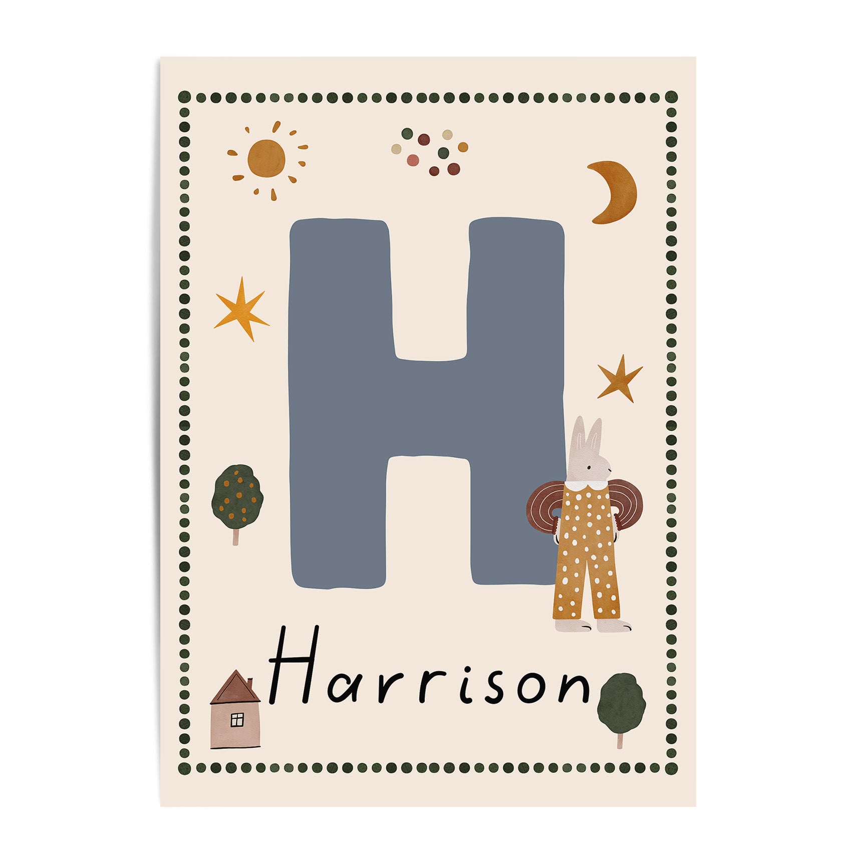 Whimsy Bunny Letter & Name Print