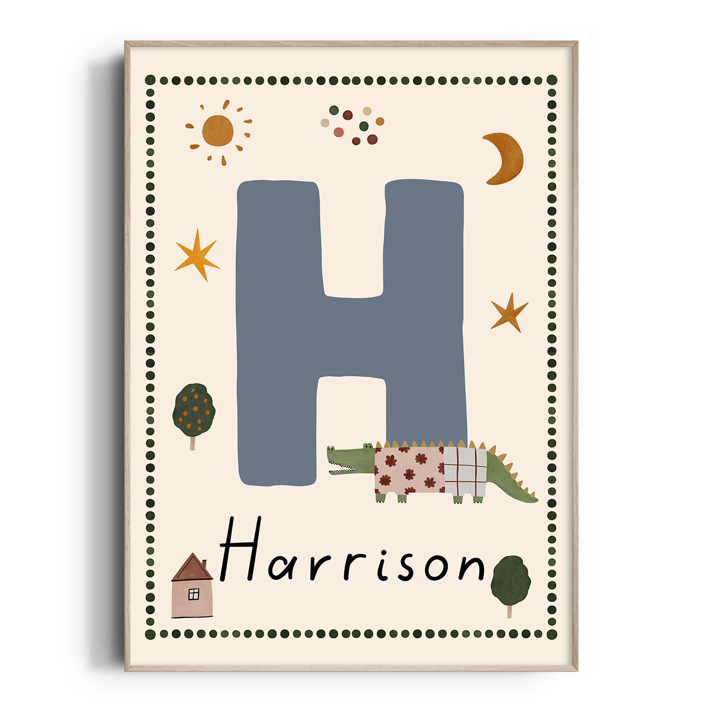 Whimsy Crocodile Letter & Name Print