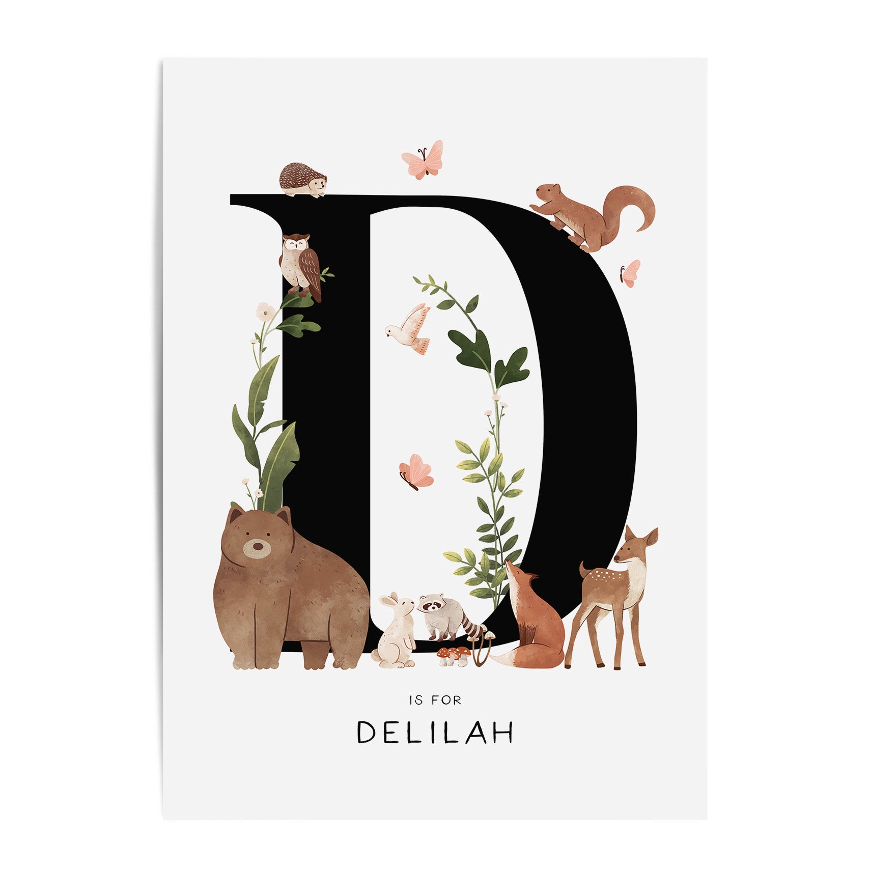 Forest Animal Letter & Name Print