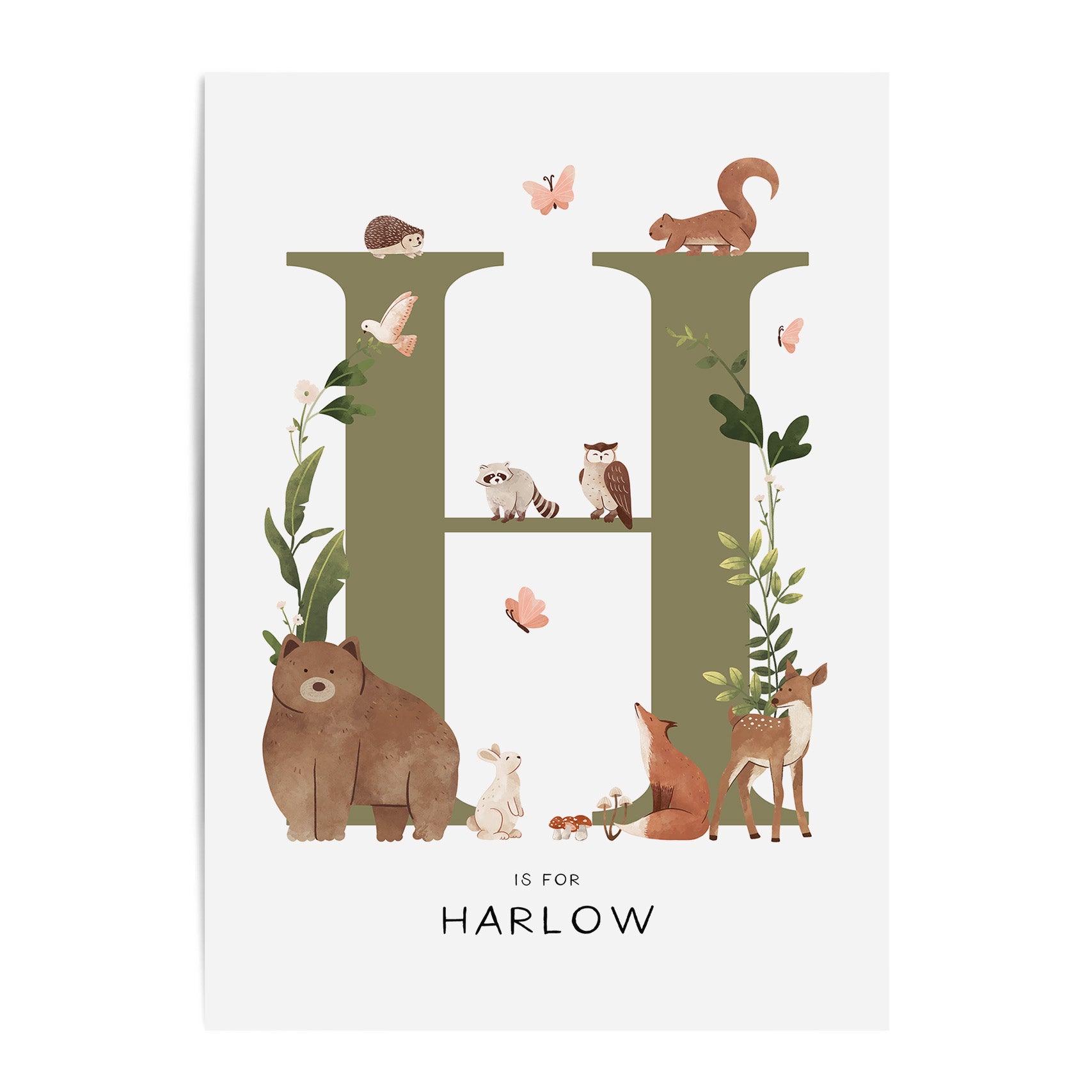 Forest Animal Letter & Name Print