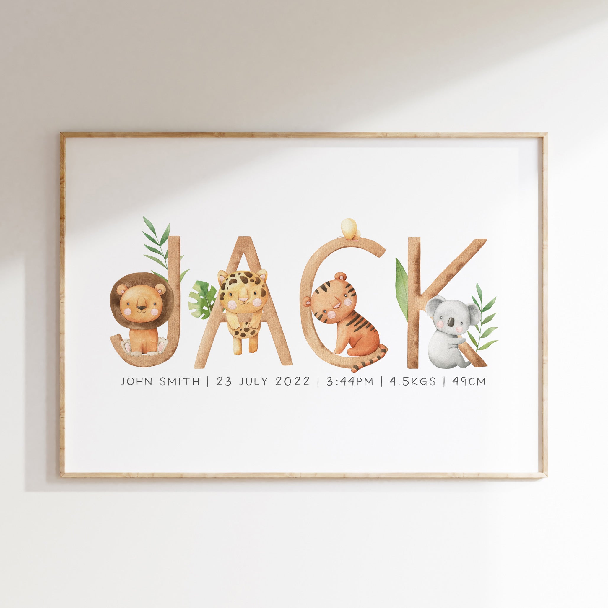 Safari Animal Name Print