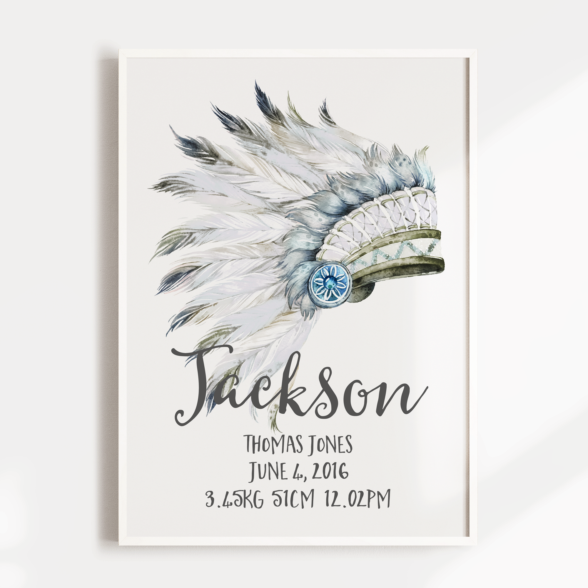Tribal Headdress Birth Print