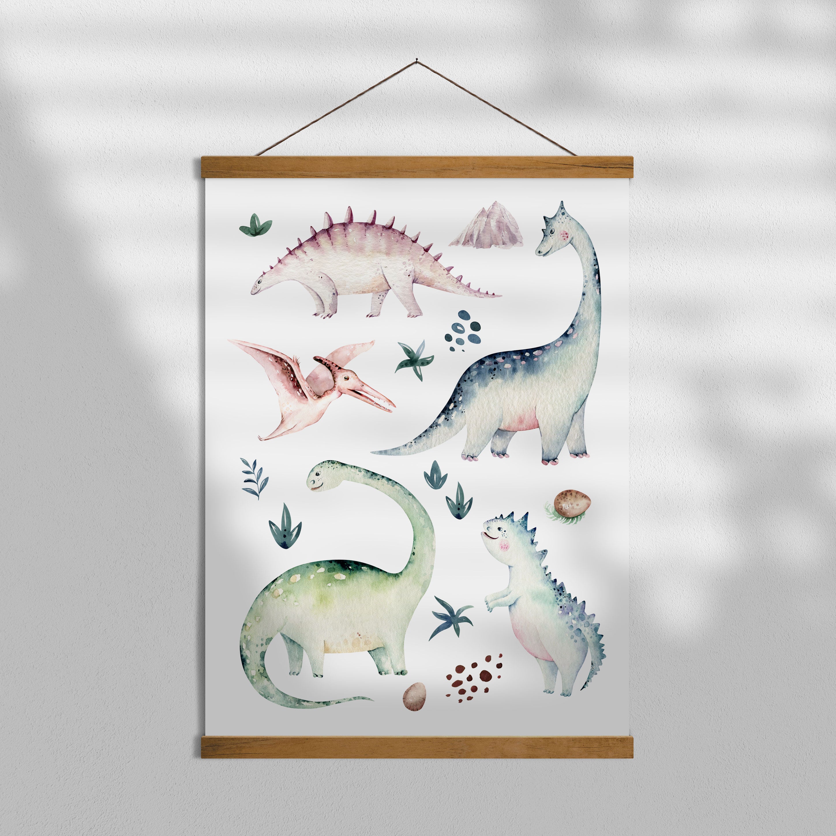 Watercolour Dinosaur Print
