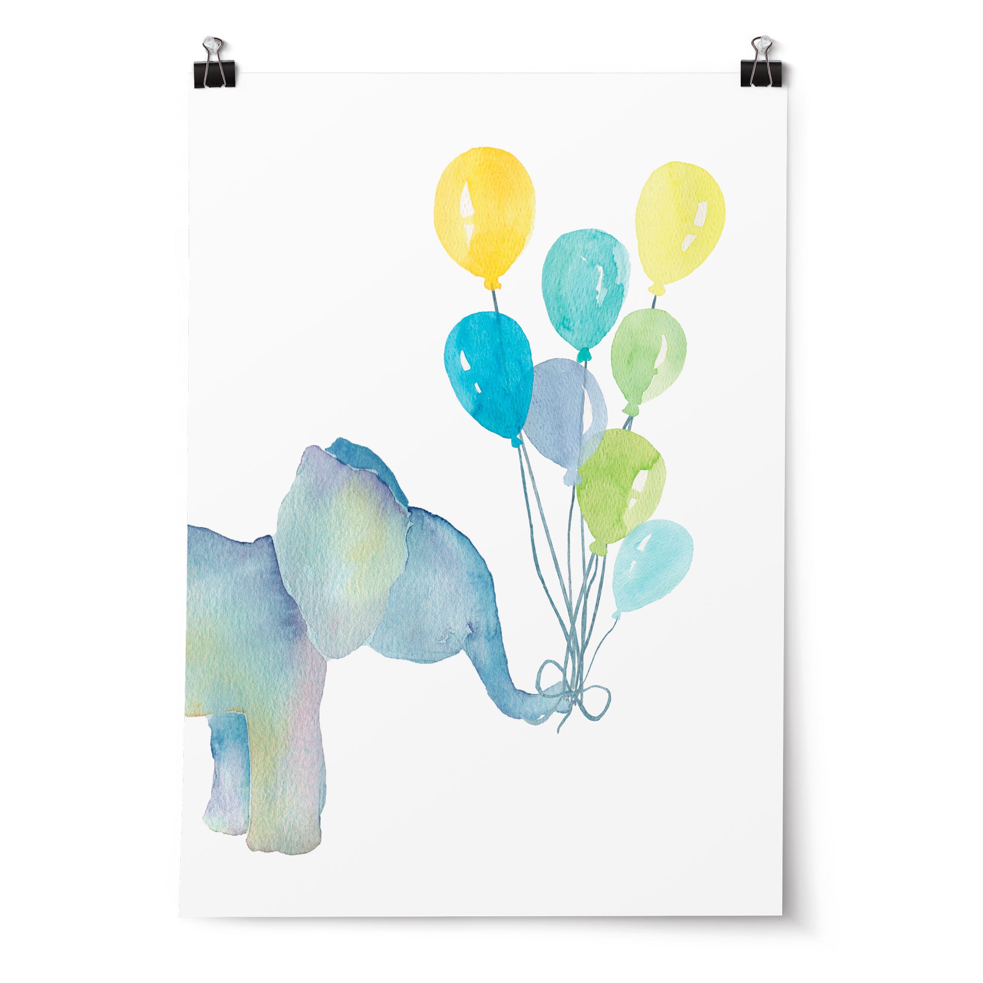 Watercolour Elephants & Birth Prints