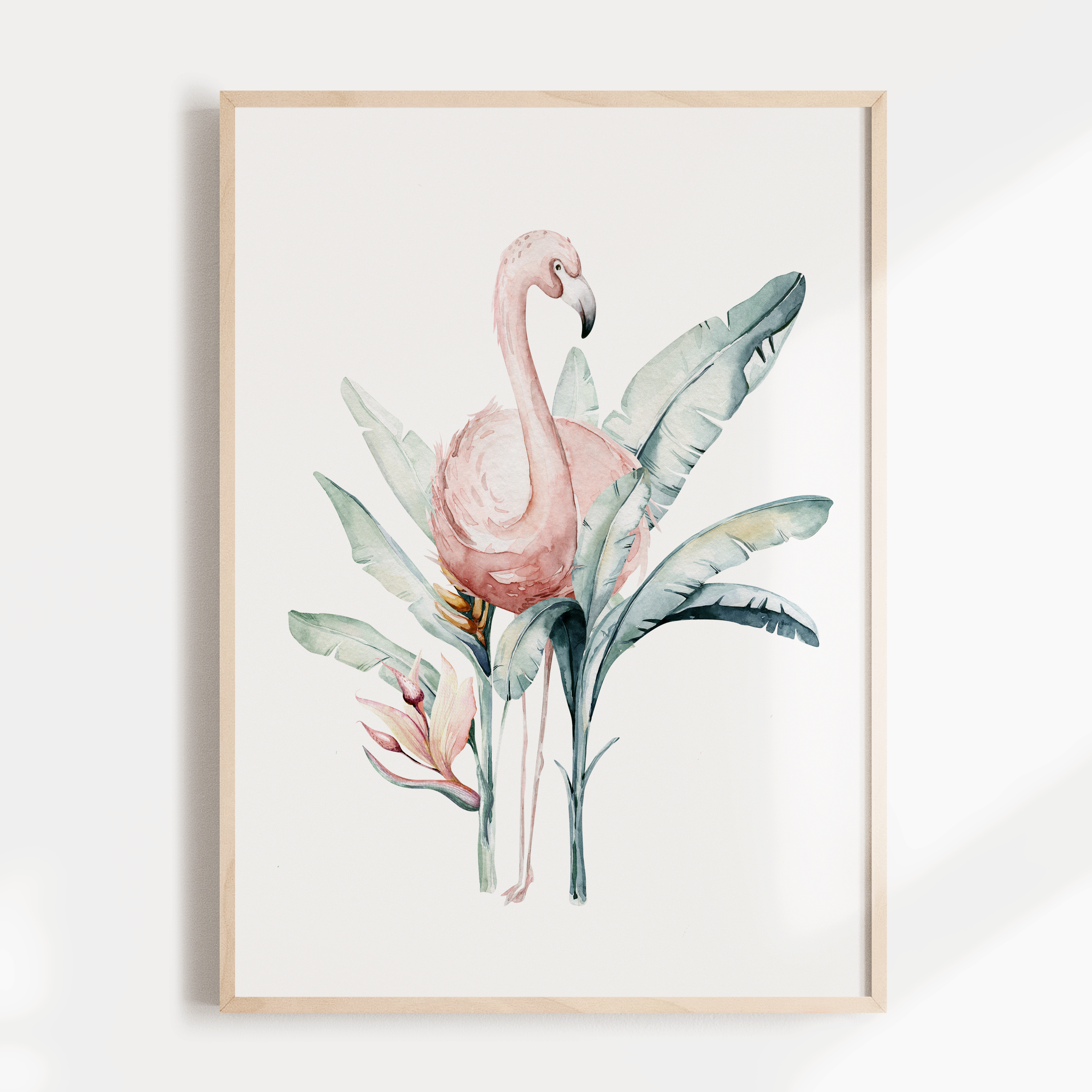 Watercolour Flamingo Print